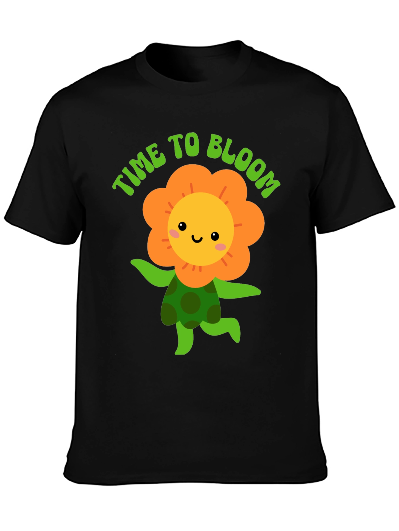 Black Time to Bloom Graphic T-Shirt view 3