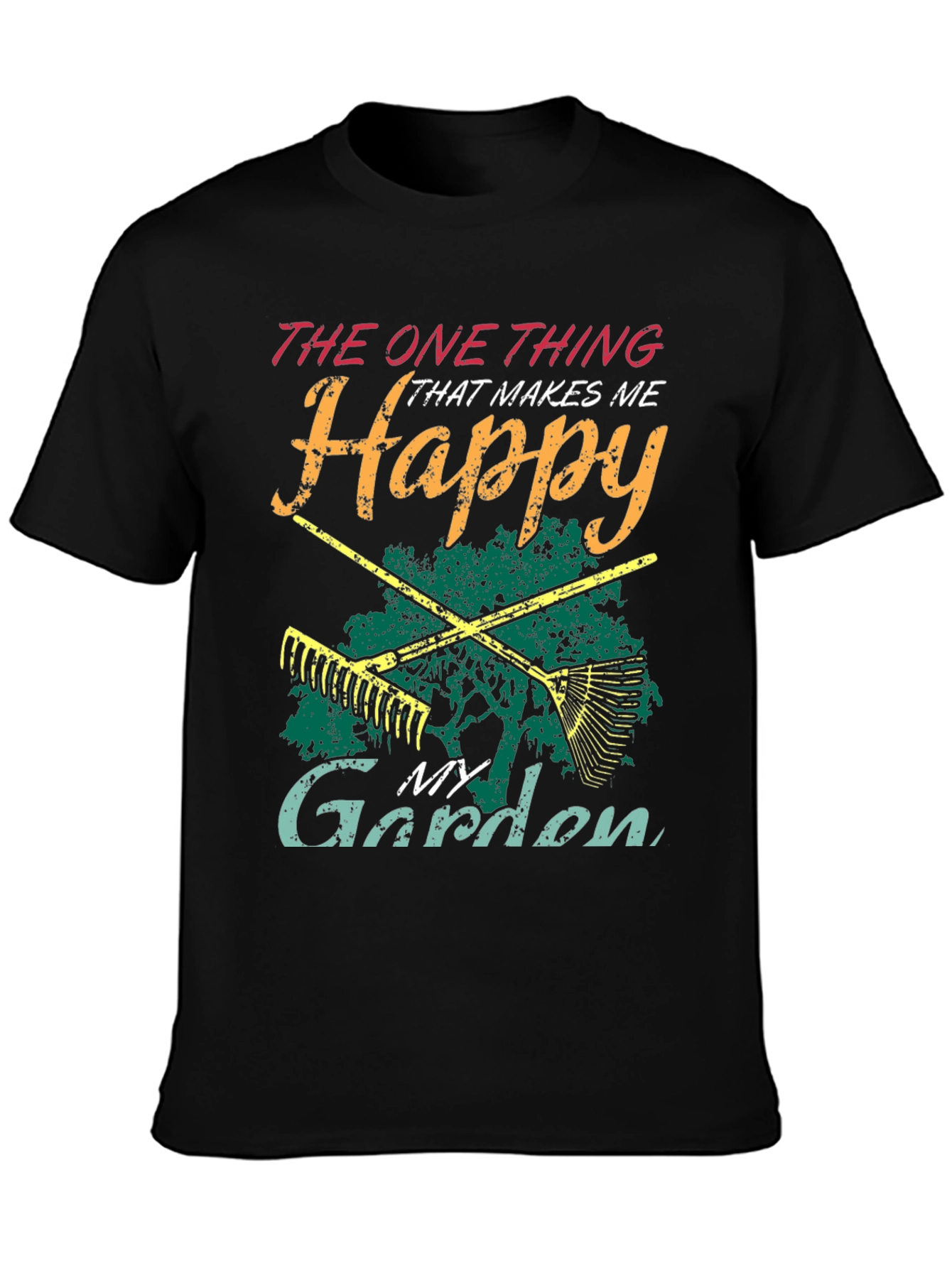 Black Happy Garden T-Shirt - Gardening Lover's Tee view 3
