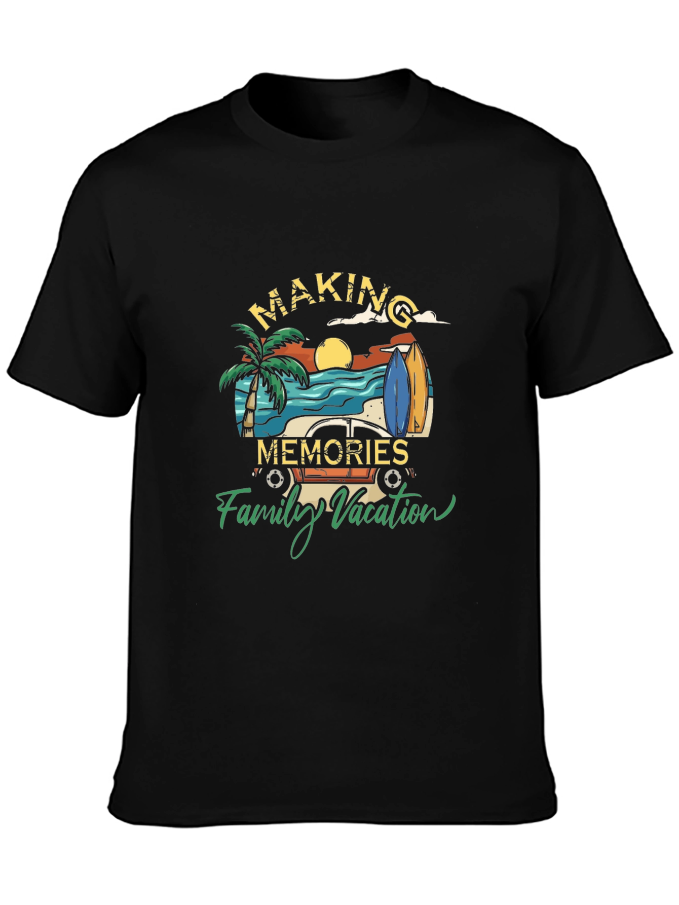 Black Making Memories Family Vacation T-Shirt view 3