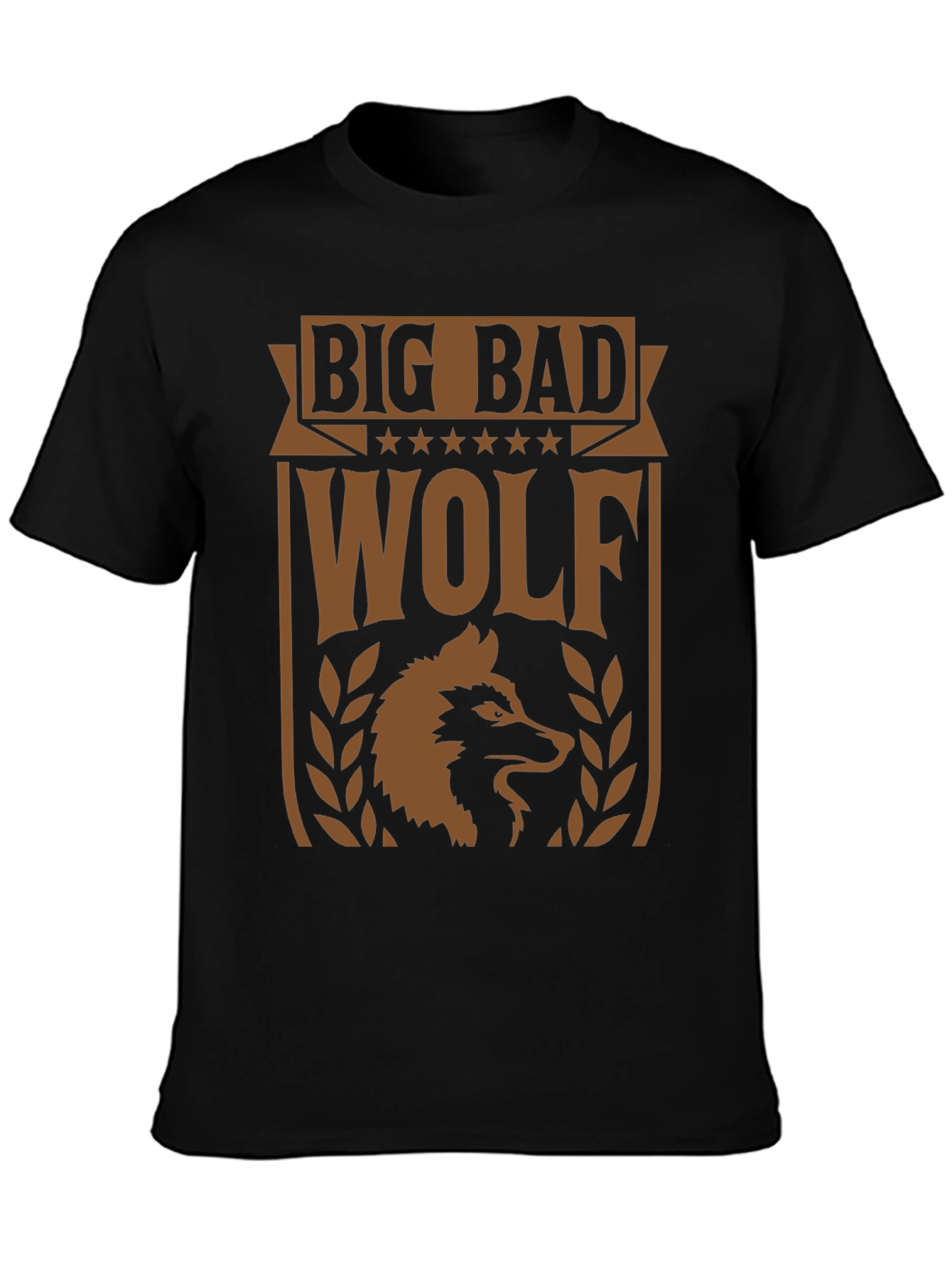 Black Big Bad Wolf Graphic Tee - Men's Black T-Shirt view 3