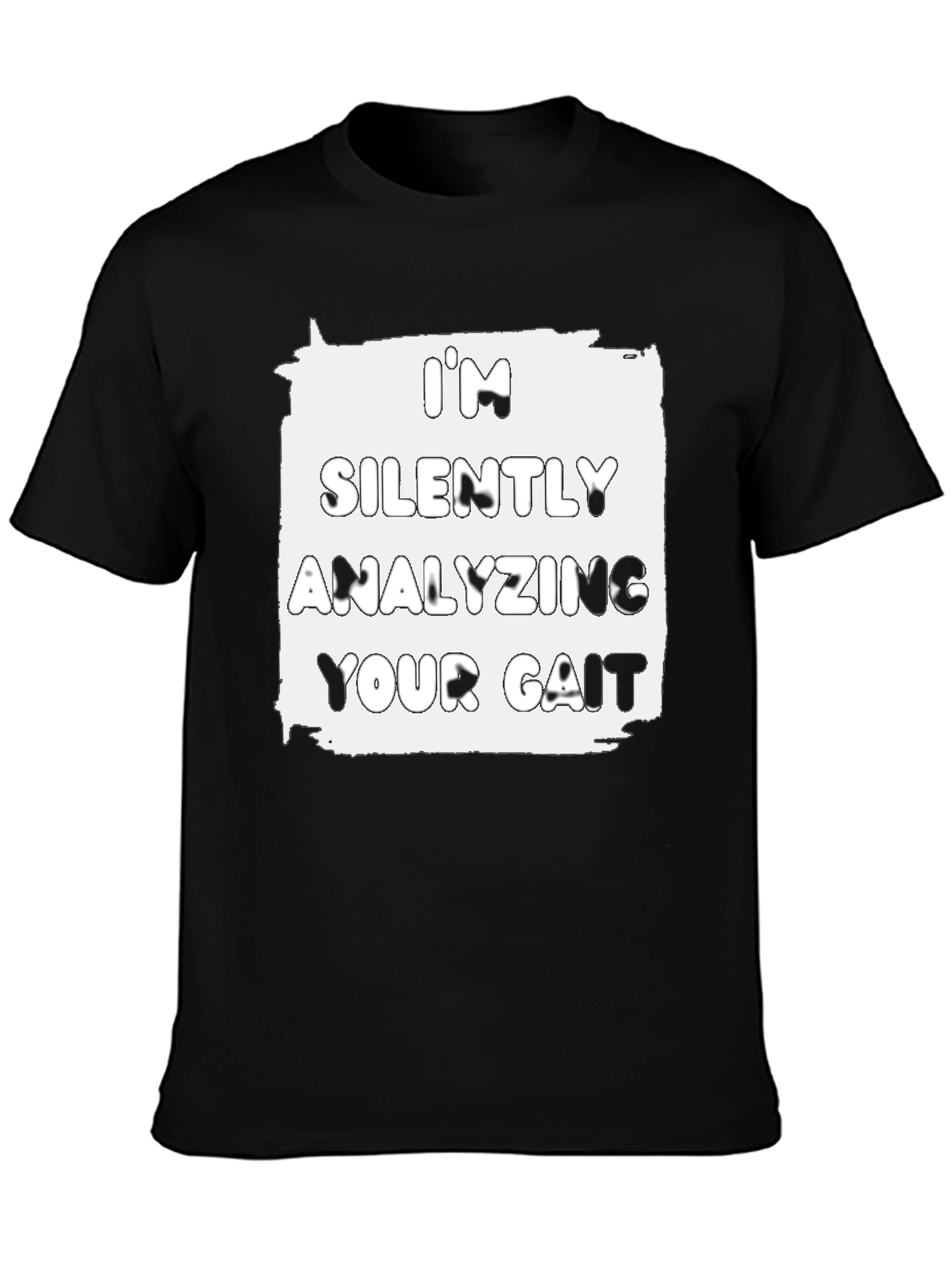 Black Analyzing Your Gait Graphic Tee - Black Cotton T-Shirt view 3