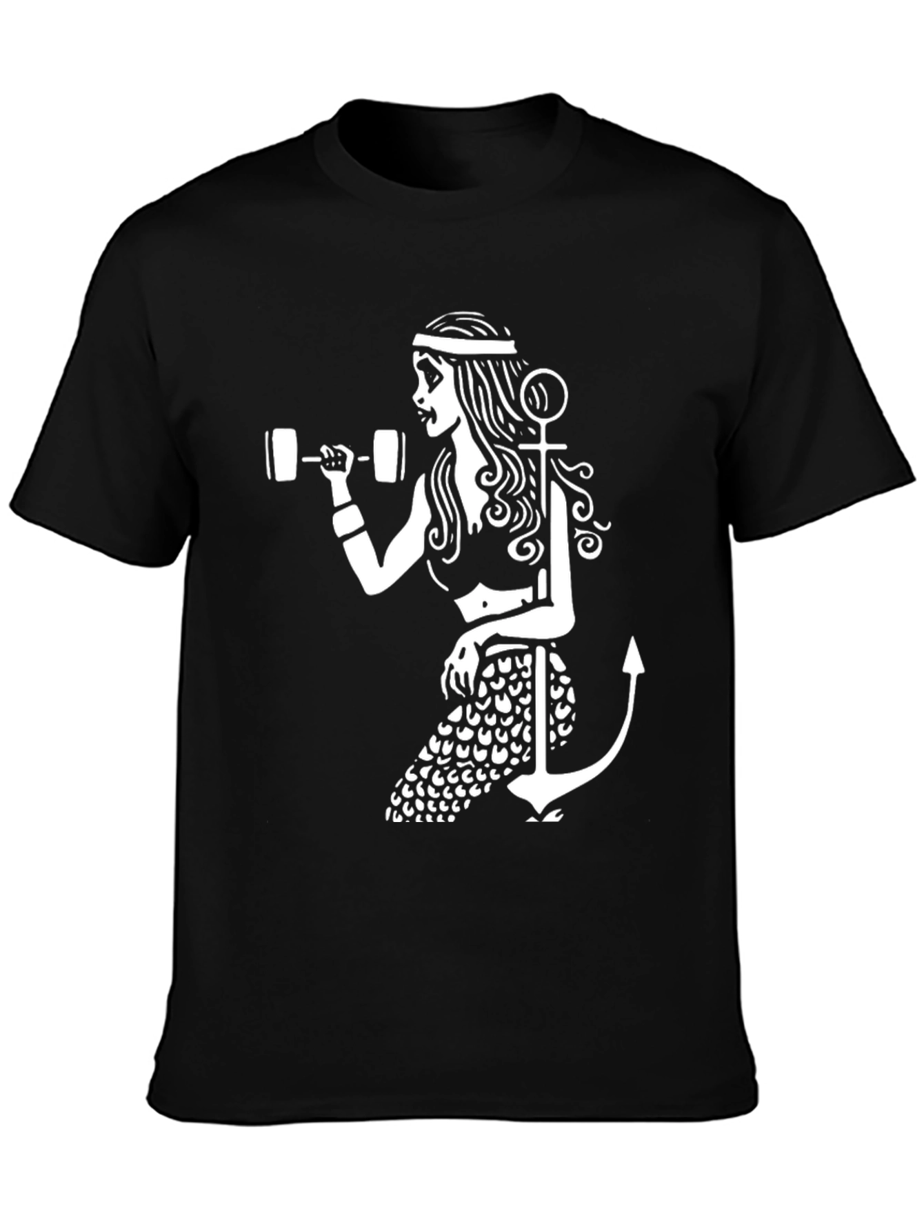 Mermaid Lifting Weights Graphic T-Shirt - 3