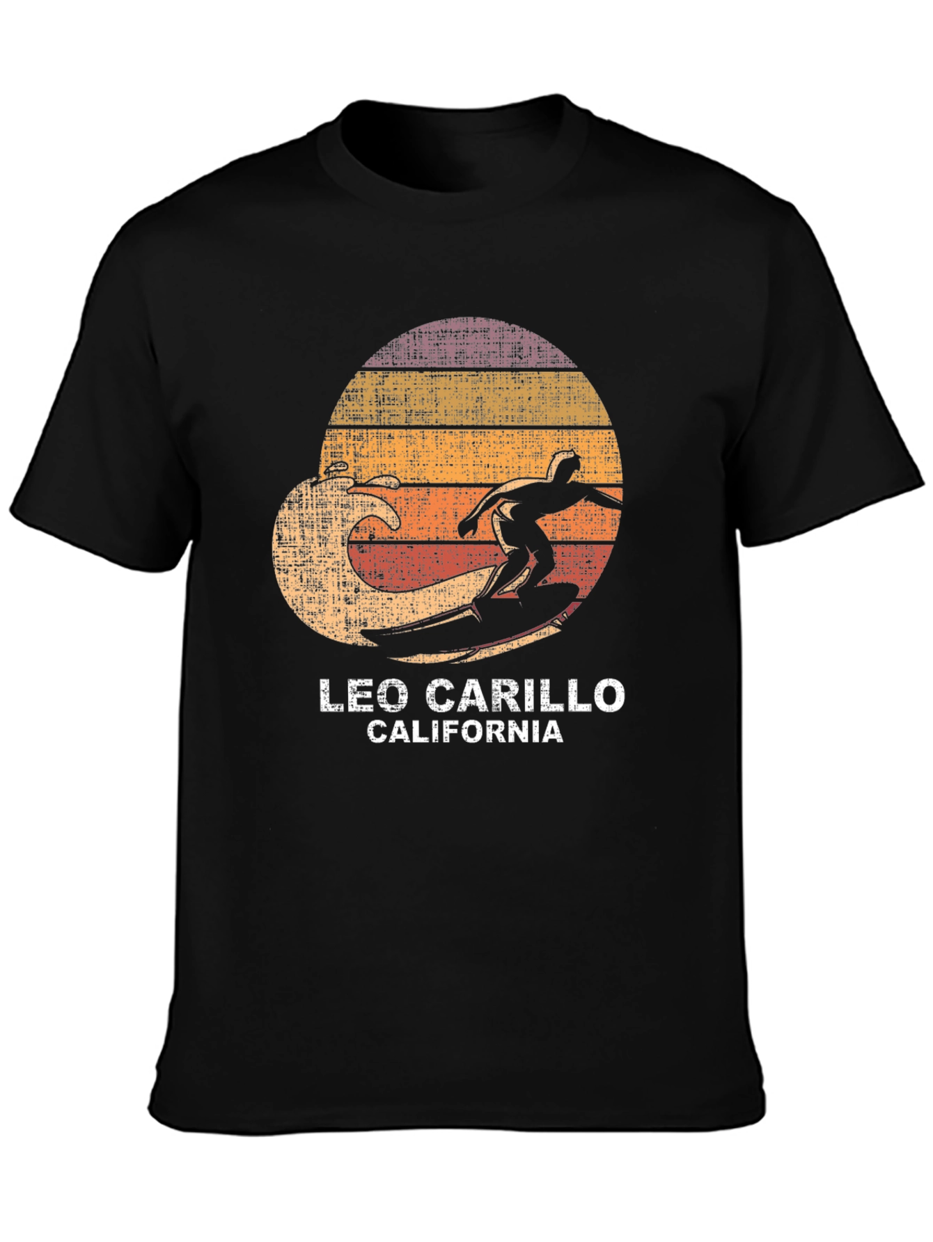 Black Retro Leo Carillo Surfer Graphic Tee view 3