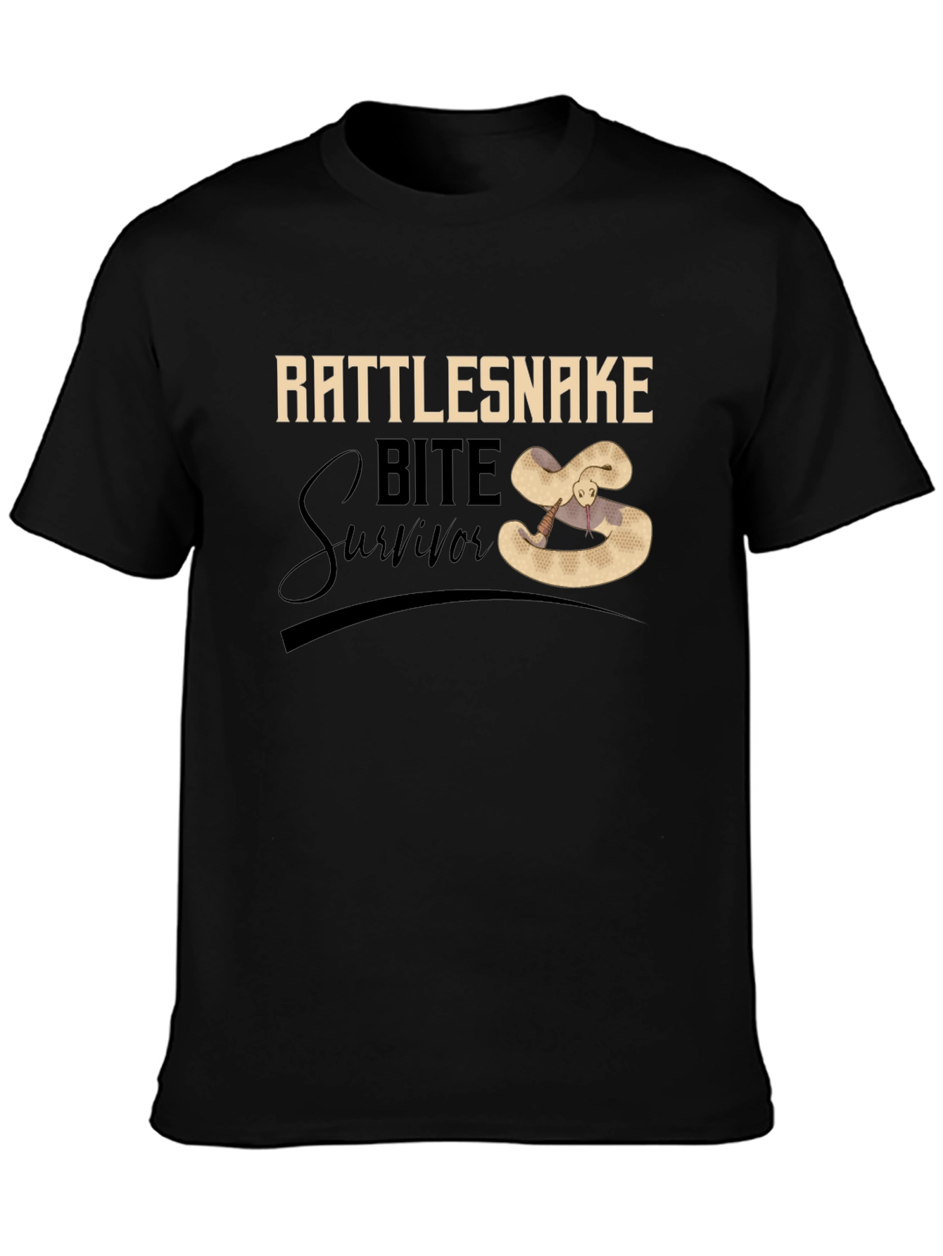 Black Rattlesnake Bite Survivor T-Shirt view 3