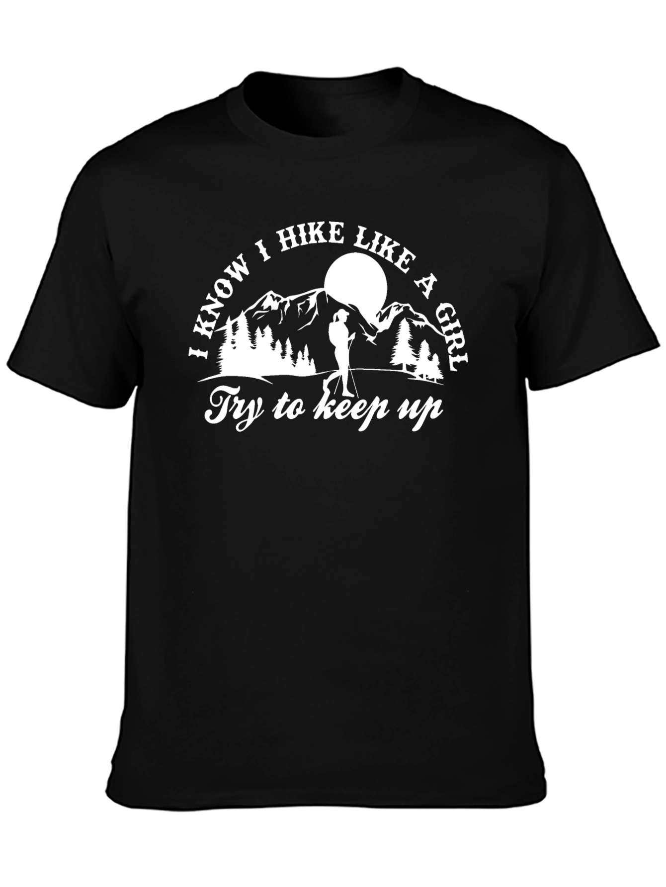 Black Hike Like a Girl T-Shirt view 3