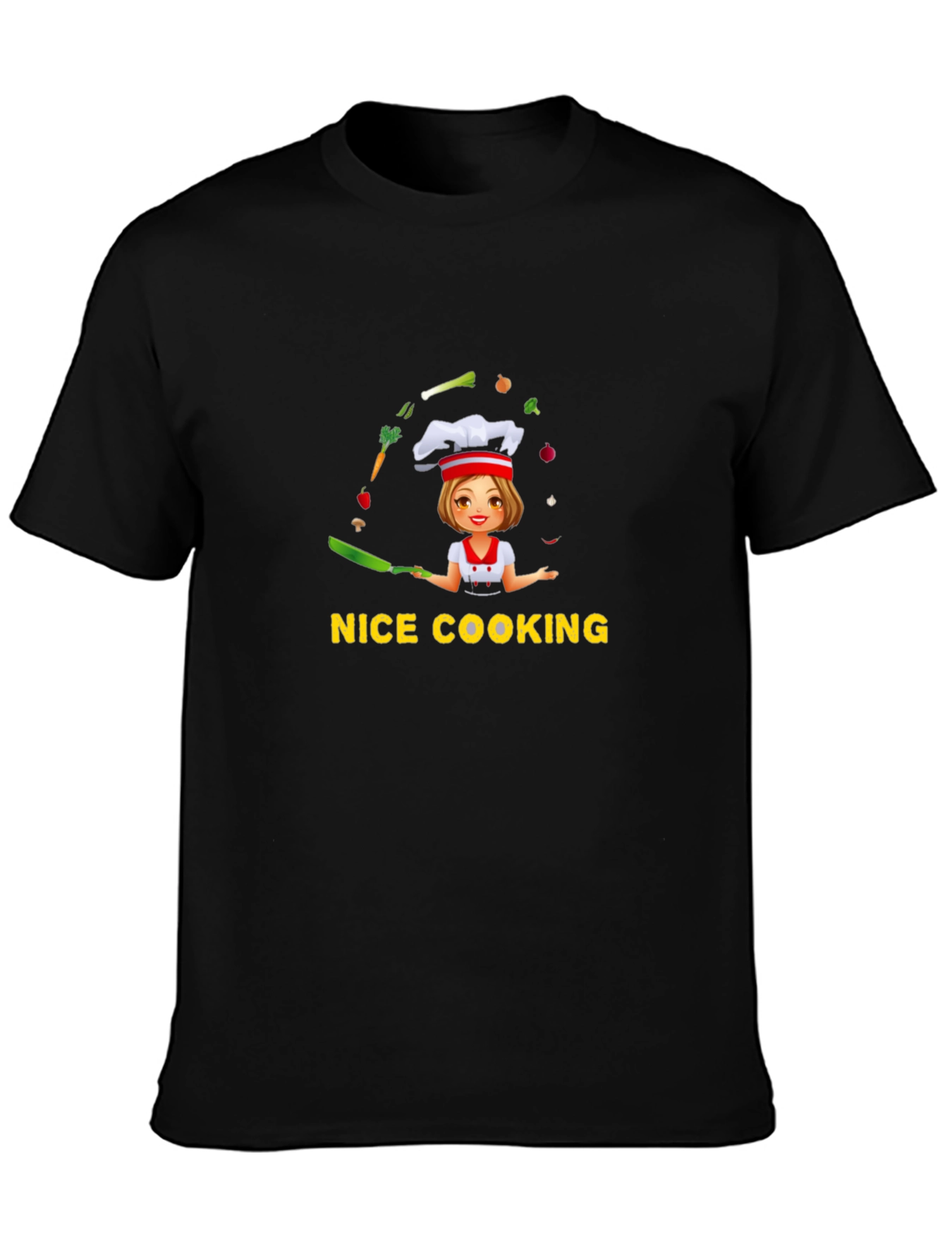 Black Funny Cooking T-Shirt - Chef Design view 3