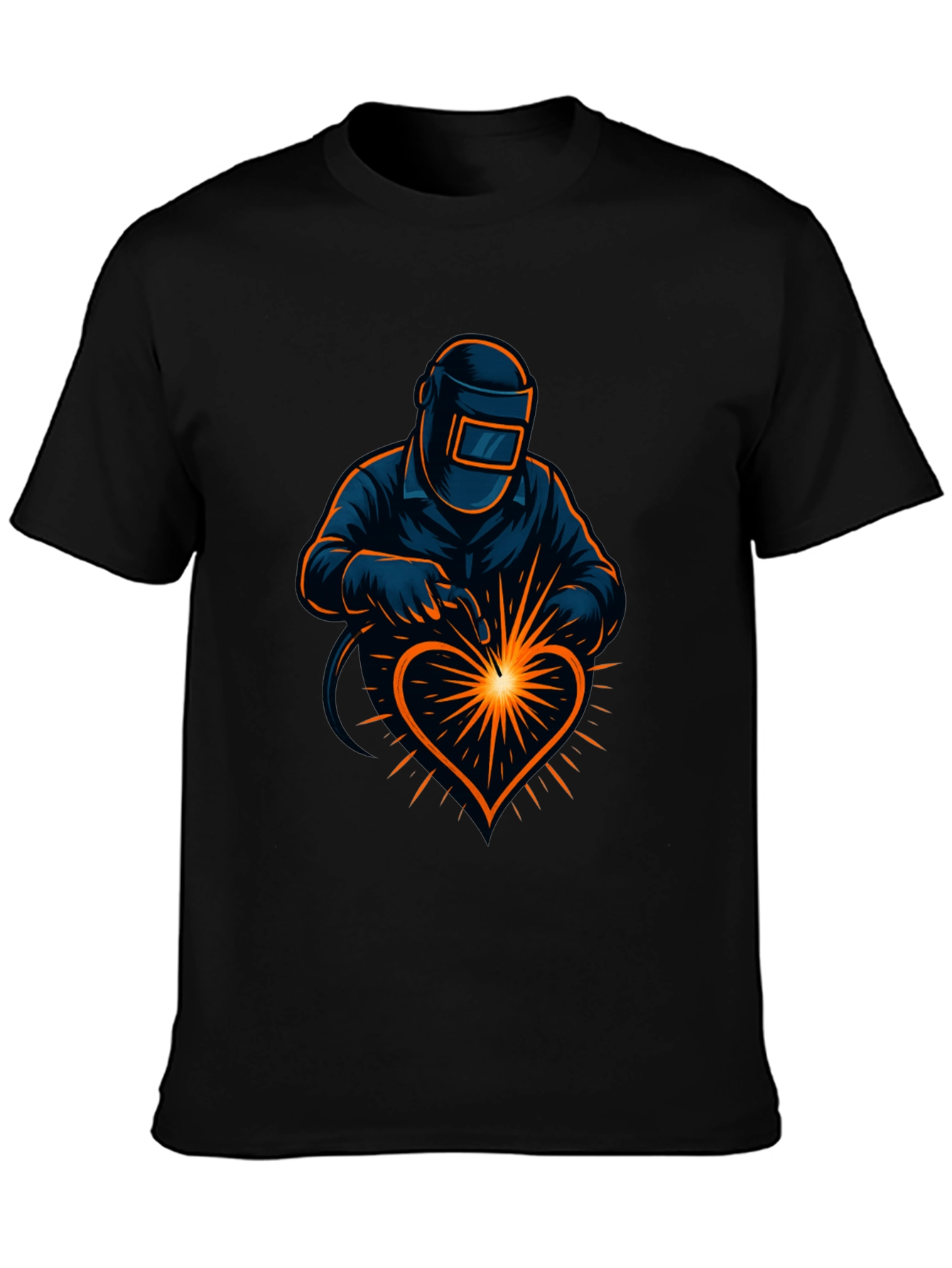 Black Welder's Heart Black T-Shirt - Love to Weld view 3