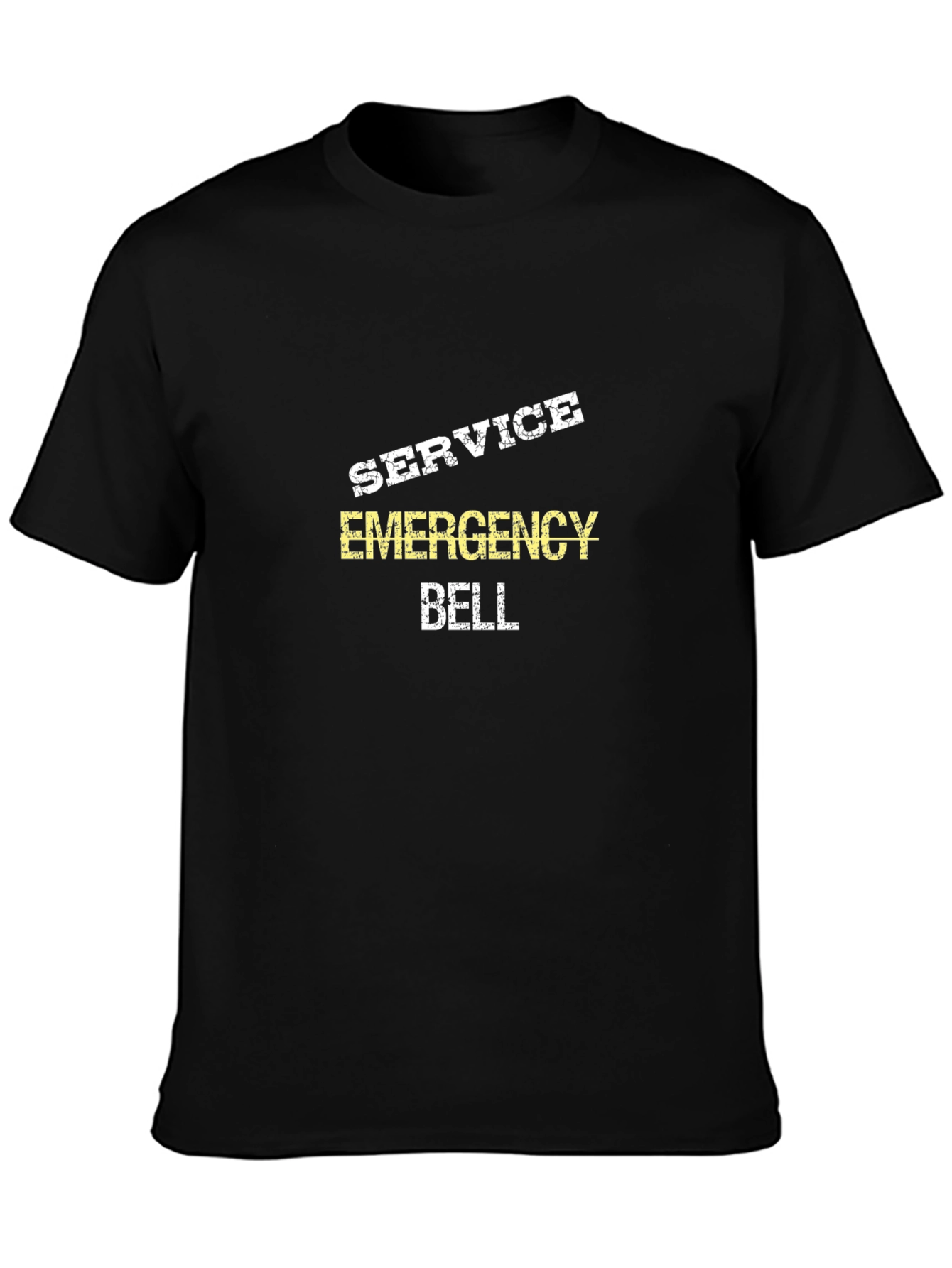 Black Emergency Bell Service Black Graphic Tee view 3