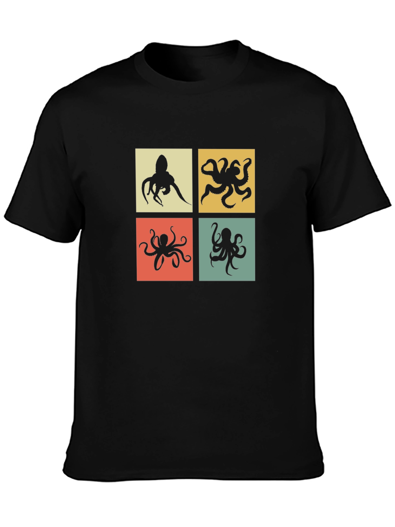 Black Retro Octopus T-Shirt - Black view 3