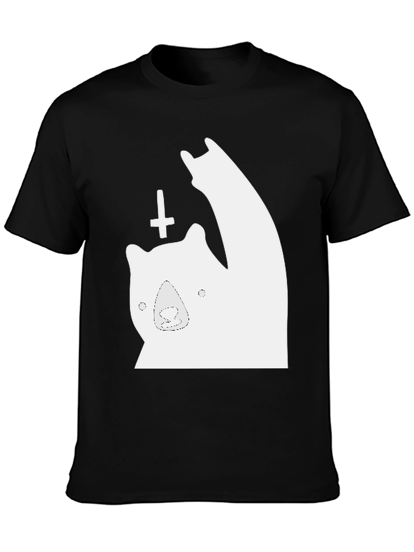 Black Funny Bear T-Shirt - Metal Sign view 3