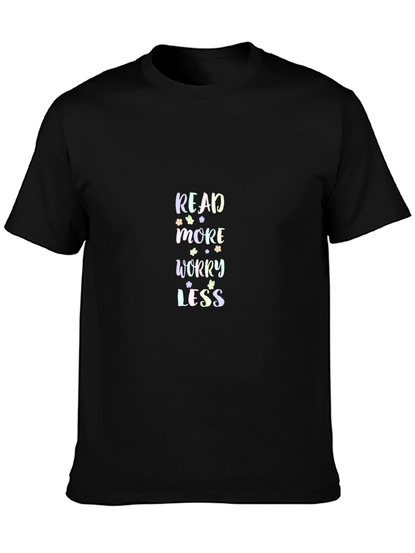 Black Read More Worry Less Graphic Tee - Black view 3