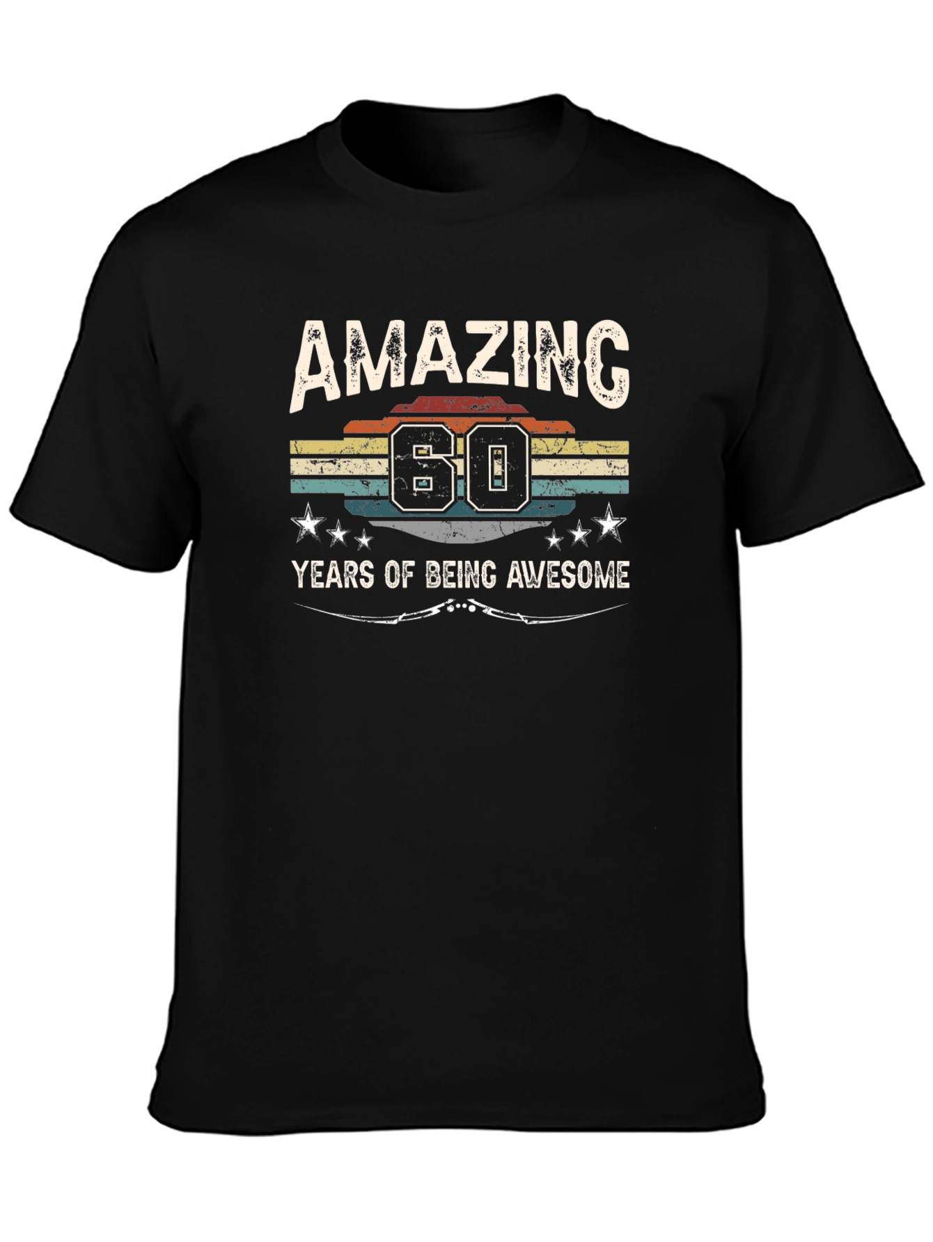 Black Amazing 60 Years T-Shirt view 3