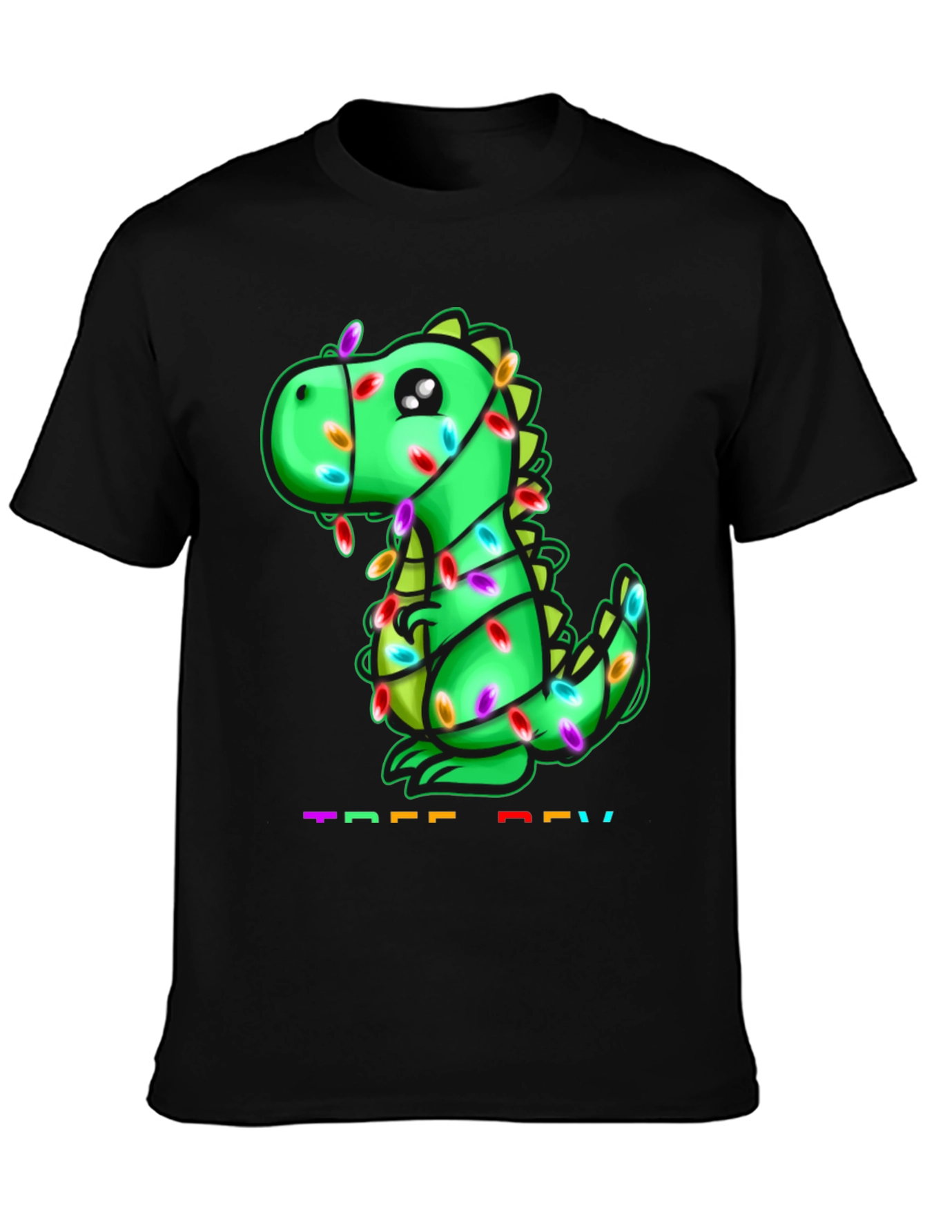 Black Festive Dino T-Shirt view 3
