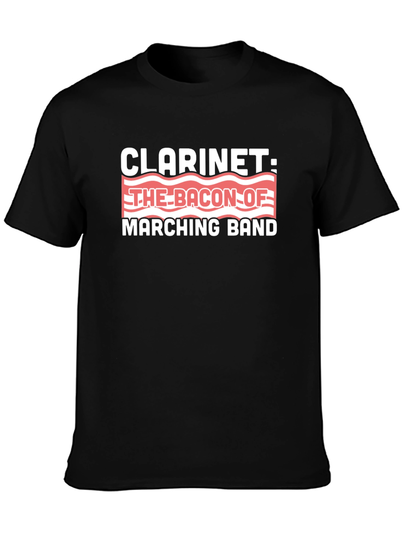 Black Clarinets: The Bacon of Marching Band T-Shirt view 3