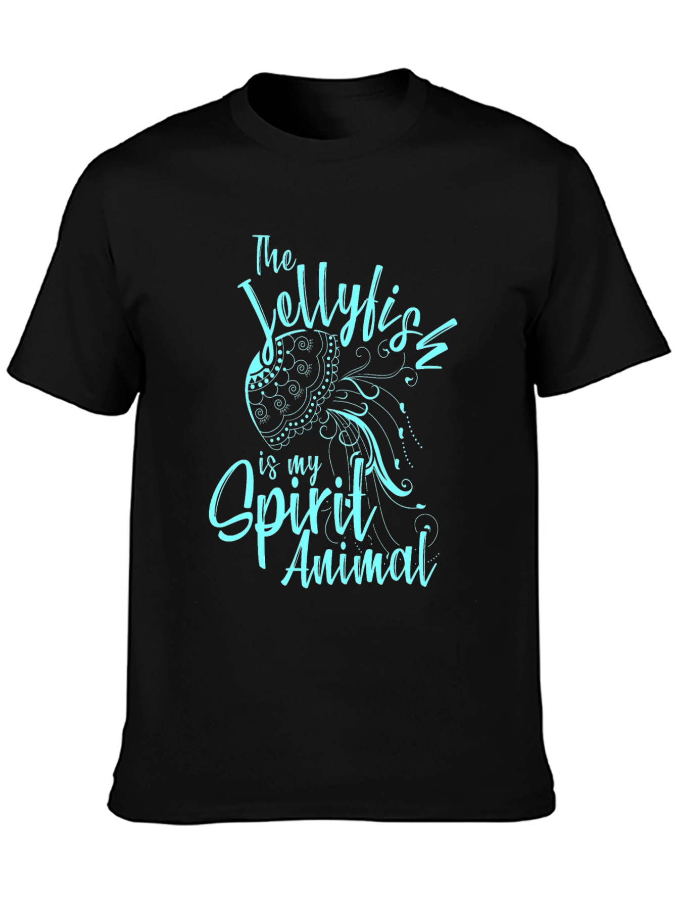 Black Jellyfish Spirit Animal T-Shirt - Black Graphic Tee view 3