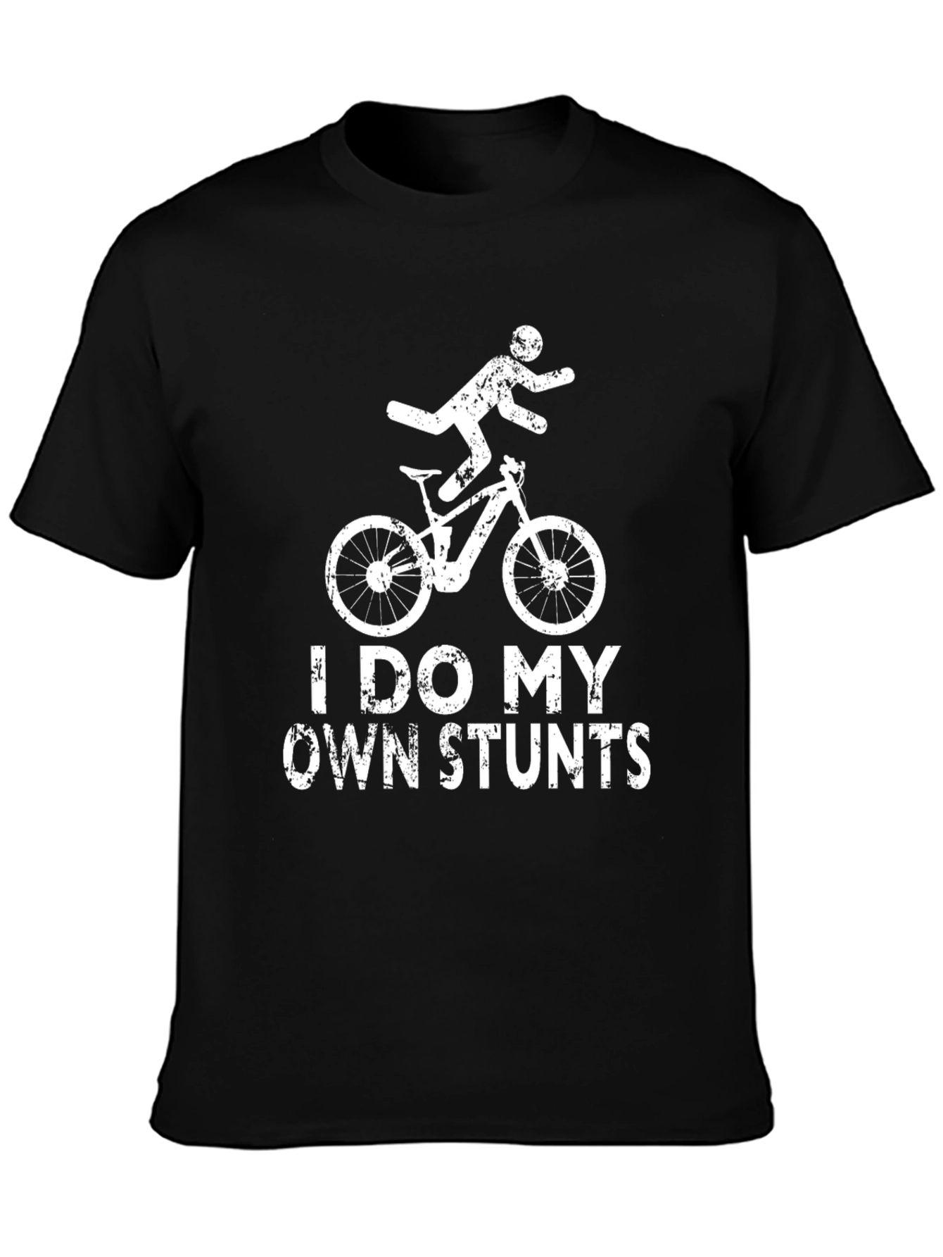 Black I Do My Own Stunts Funny Graphic Tee view 3