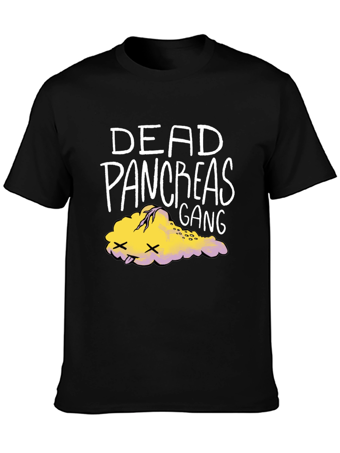 Black Dead Pancreas Gang T-Shirt - Black Graphic Tee view 3