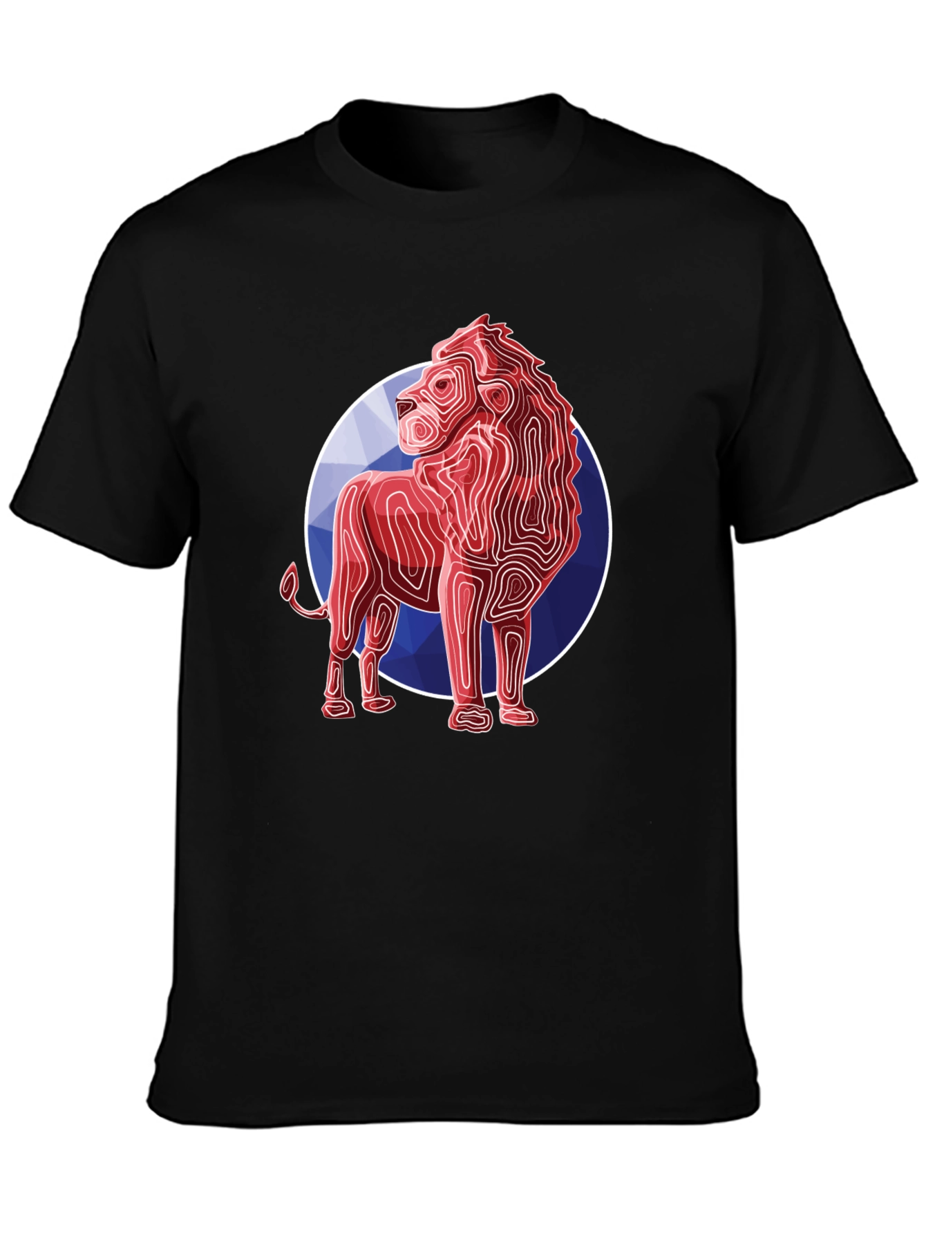 Black Geometric Lion Graphic Tee - Modern Style view 3