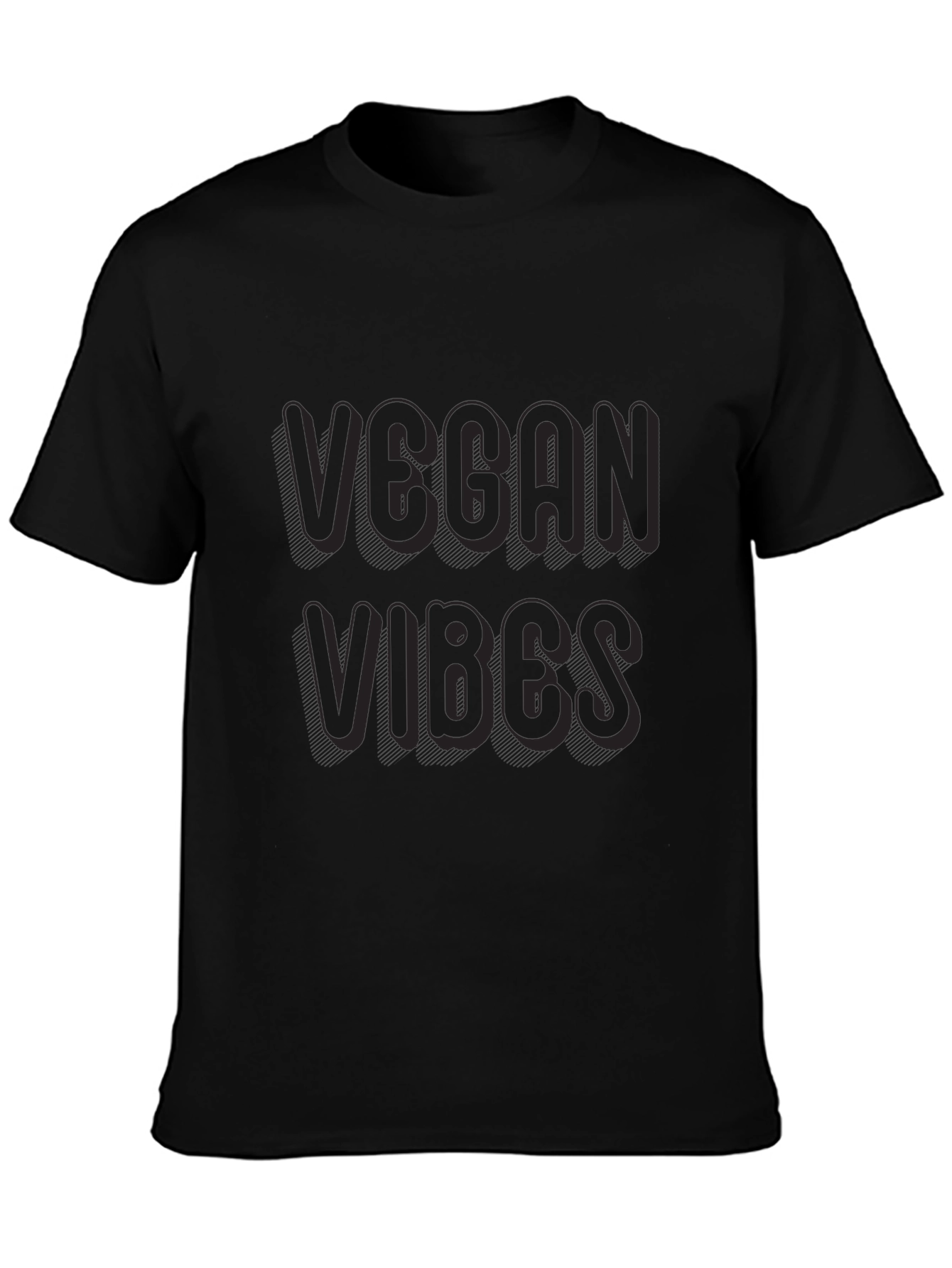 Vegan Vibes Graphic Tee - Black Crew Neck - 3