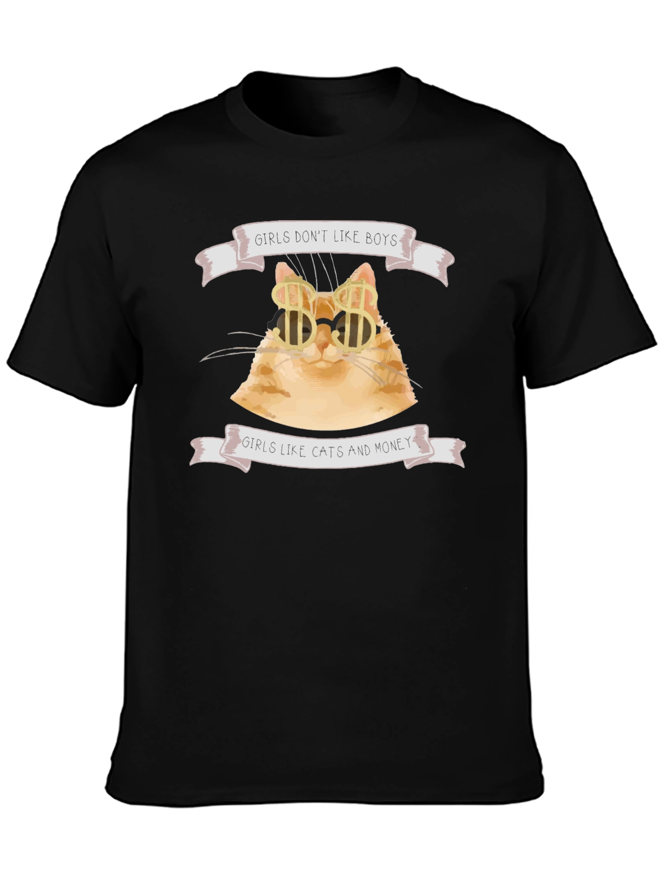 Black Girls Like Cats & Money Graphic Tee view 3