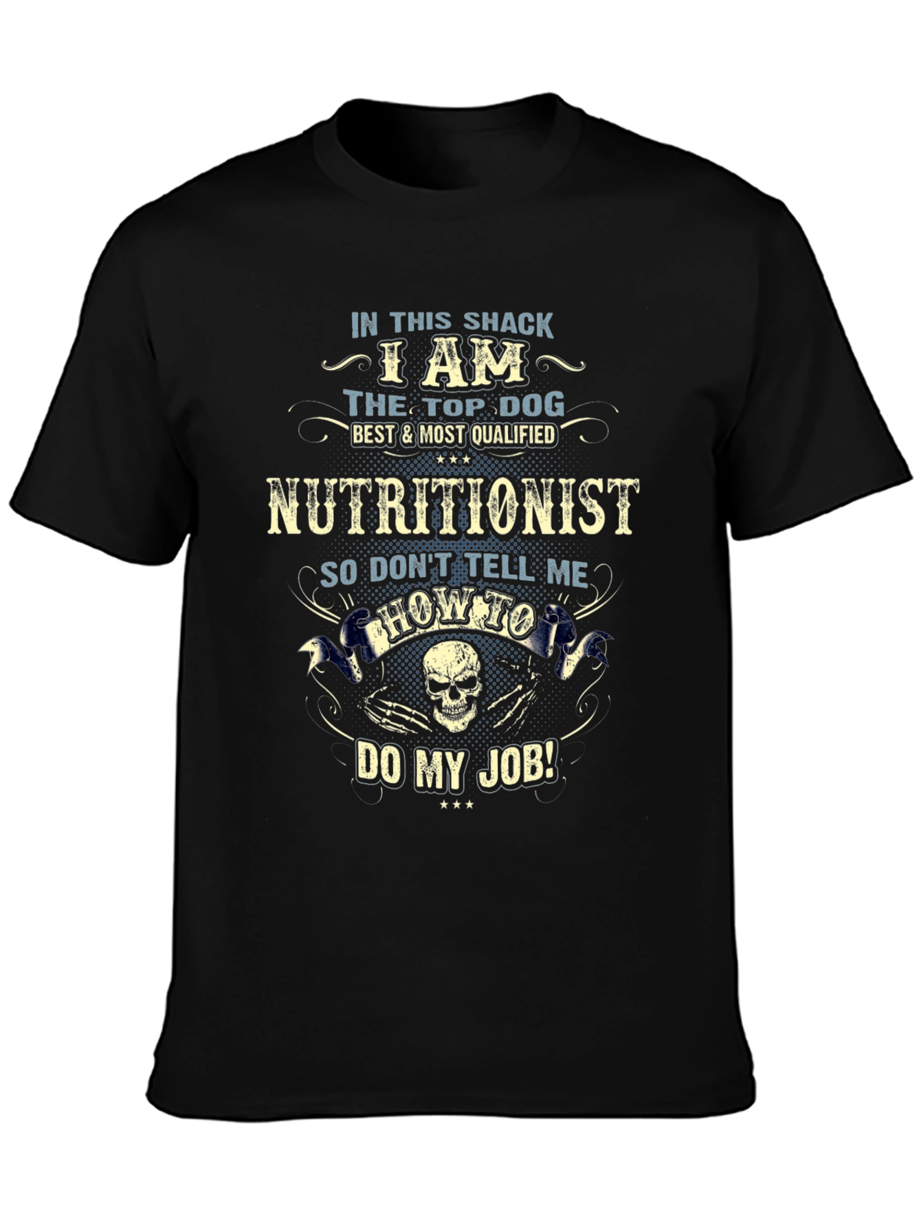 Black Nutritionist Top Dog Graphic T-Shirt view 3