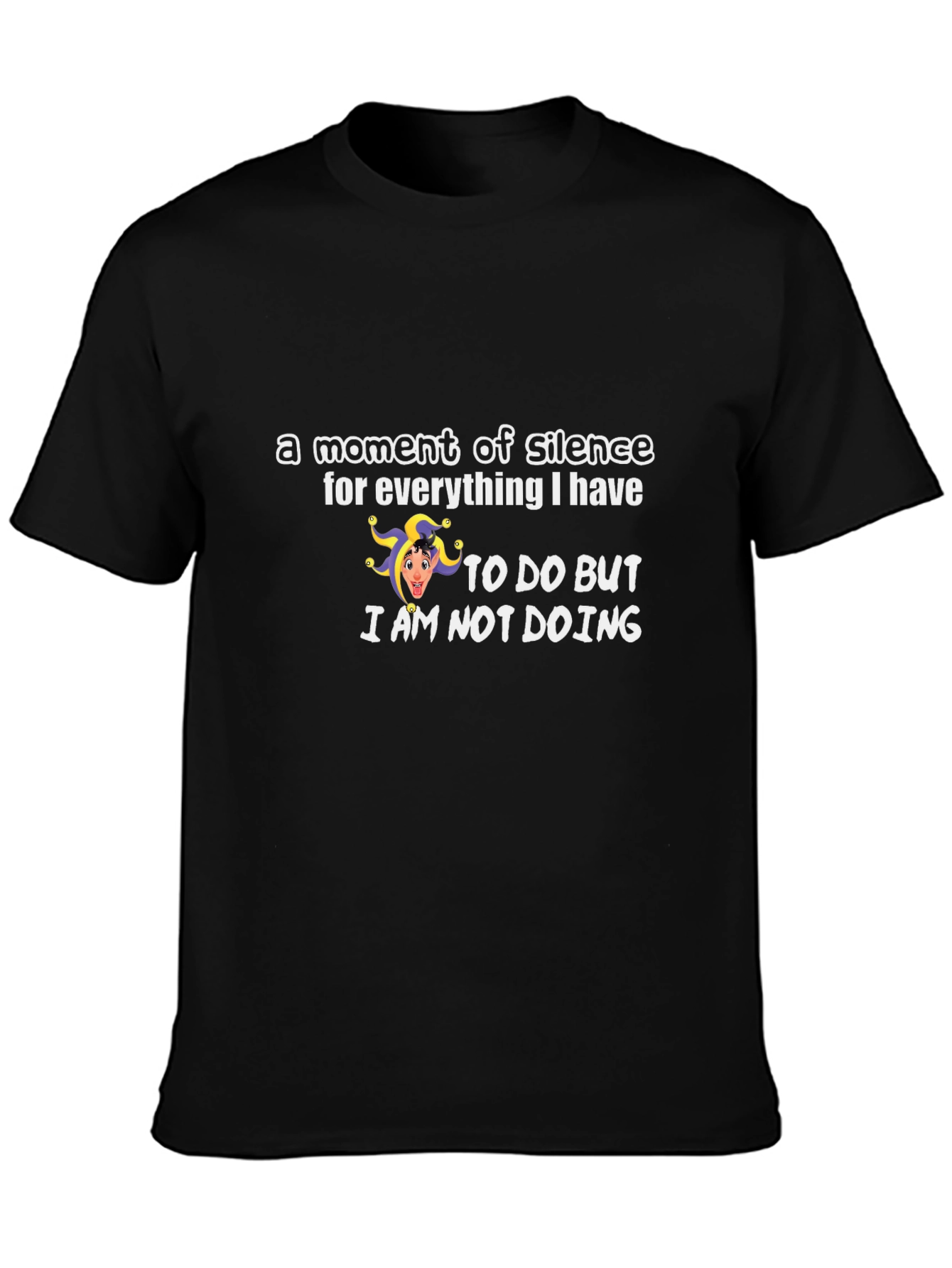 Black Funny Graphic T-Shirt - A Moment of Silence view 3