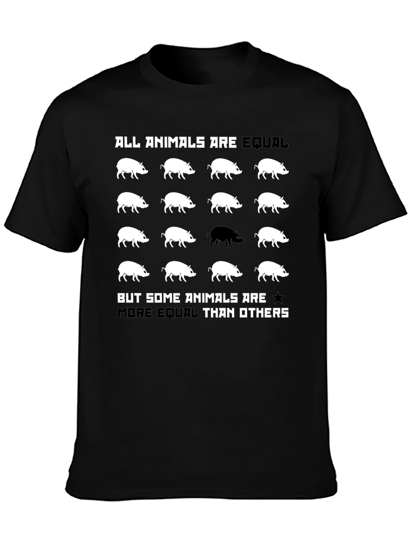 Black All Animals Are Equal Graphic Tee view 3