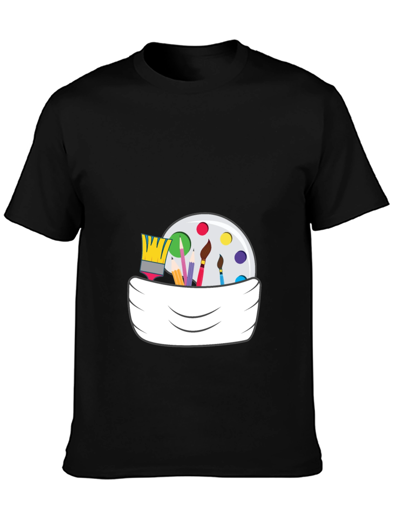 Painter's Palette Graphic Tee - Artsy Black T-Shirt - 3