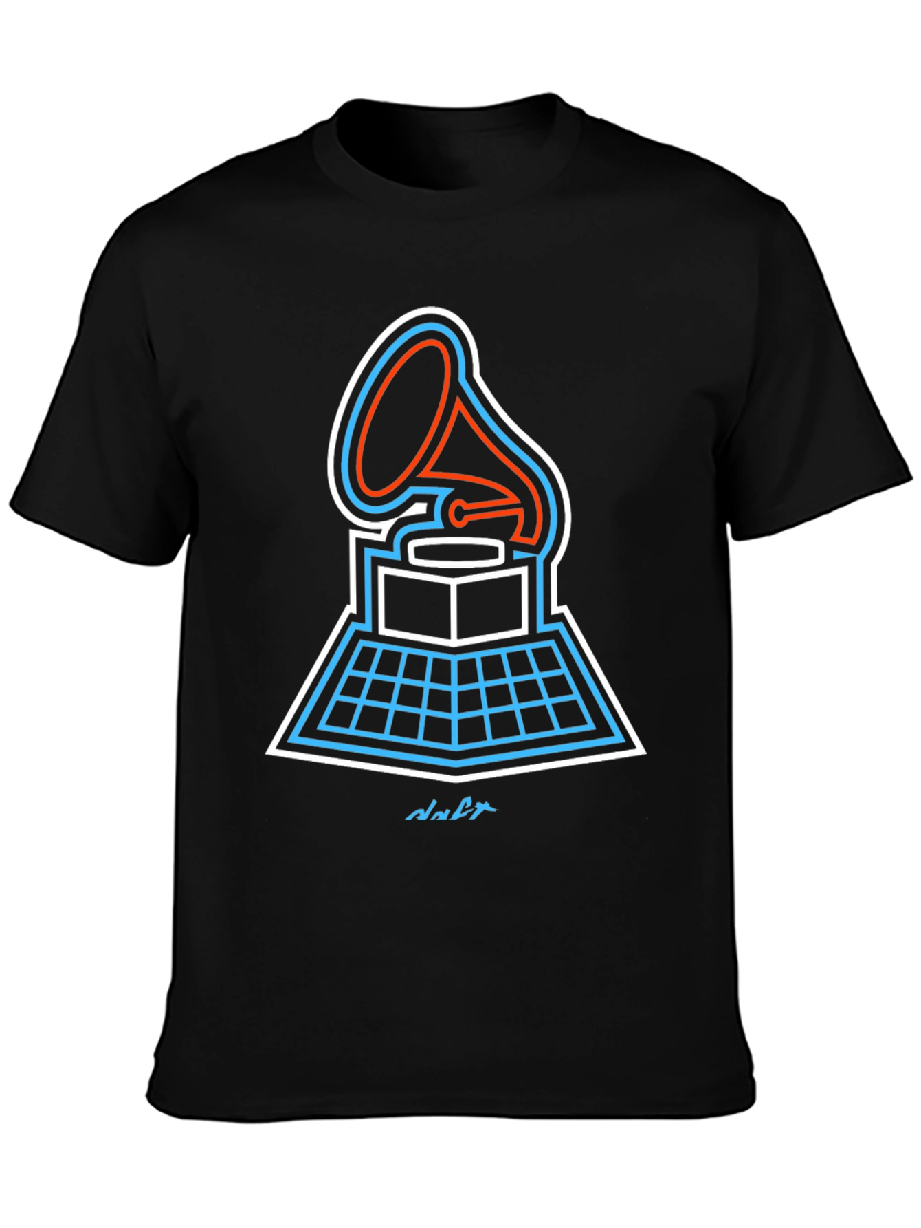 Black Retro Gramophone T-Shirt - Cool Music Lover Tee view 3