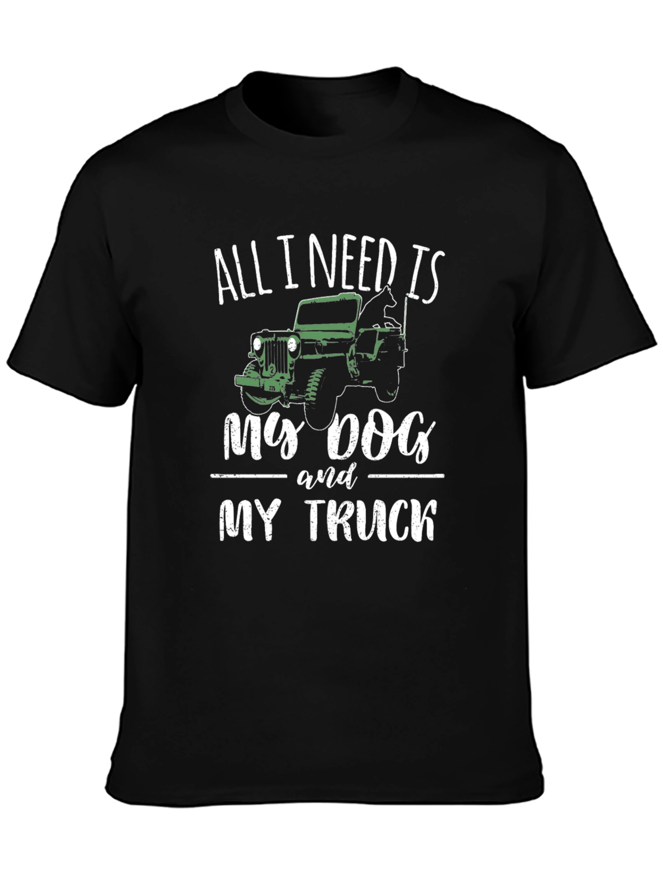 Black All I Need is My Dog & Truck T-Shirt view 3