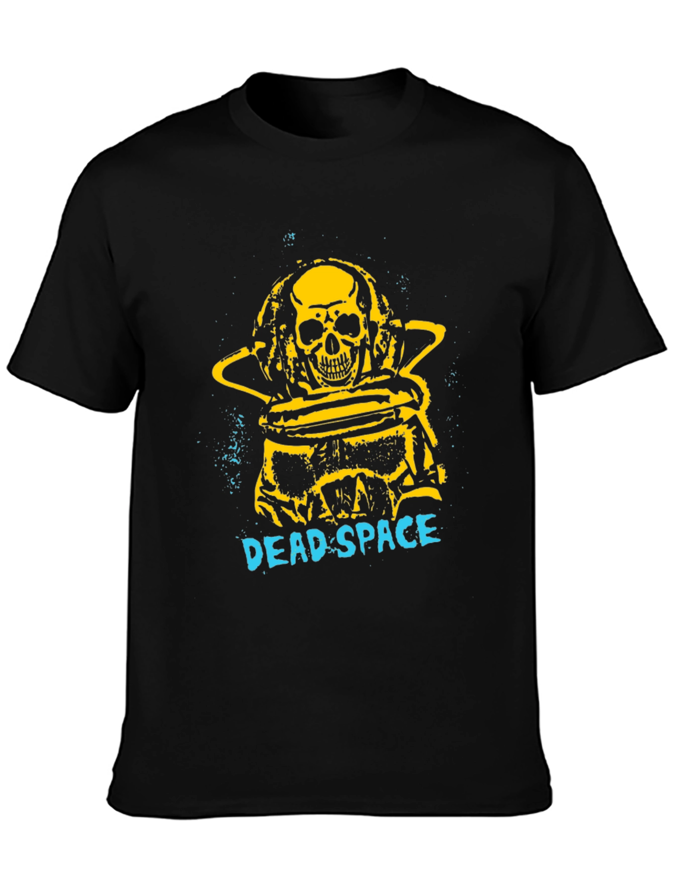 Black Dead Space Graphic T-Shirt - Sci-Fi Skull Design view 3