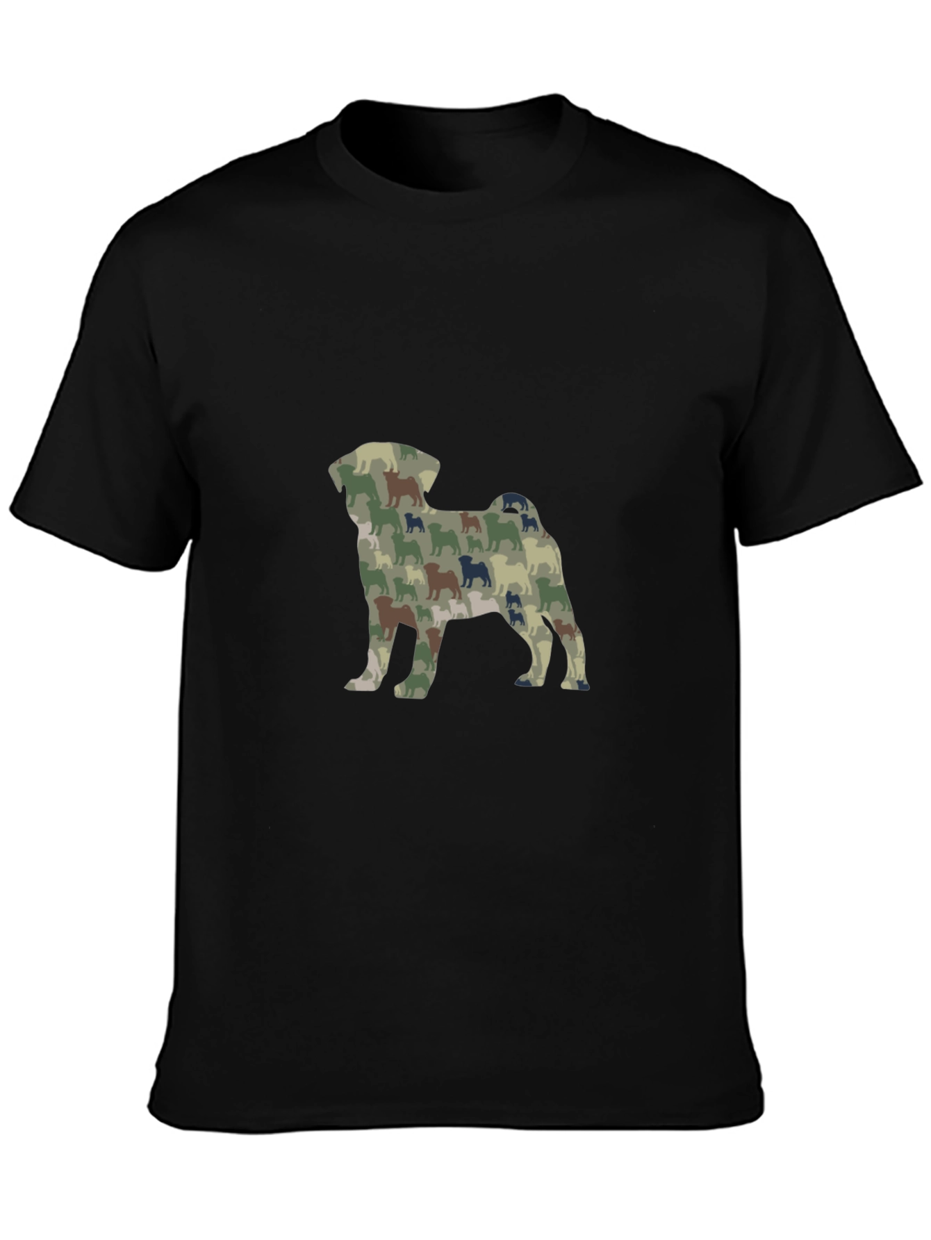 Black Dog Camo Print Black T-Shirt view 3