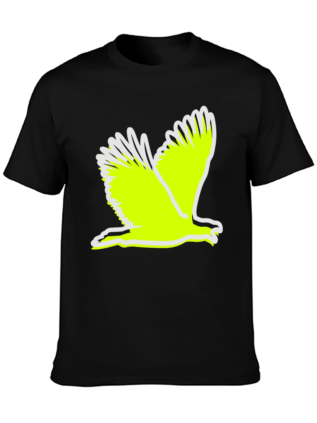 Black Black T-Shirt with Flying Bird Graphic view 3