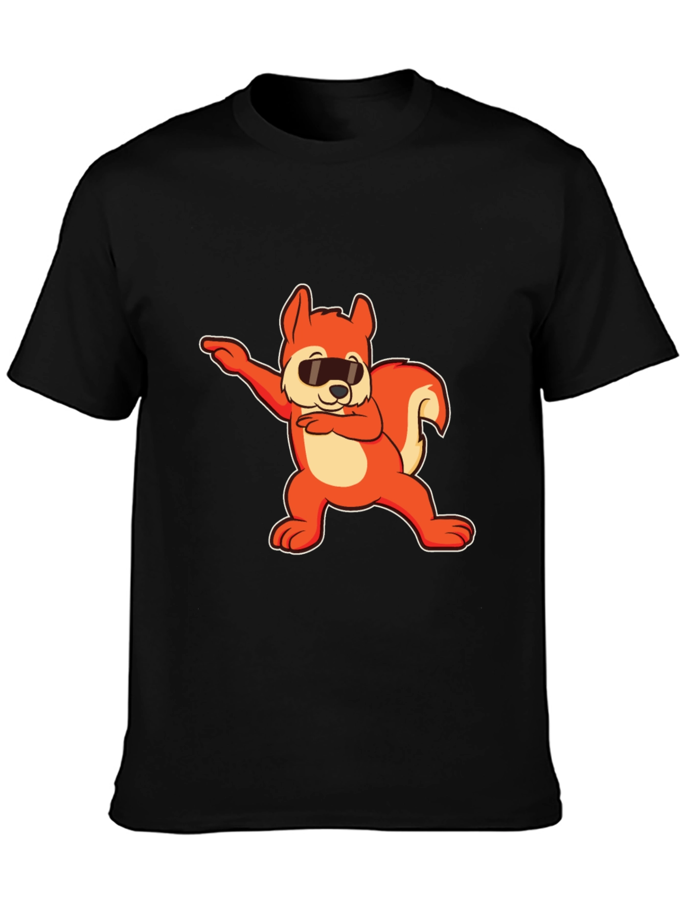 Black Dabbing Squirrel Graphic Tee - Cool & Fun view 3