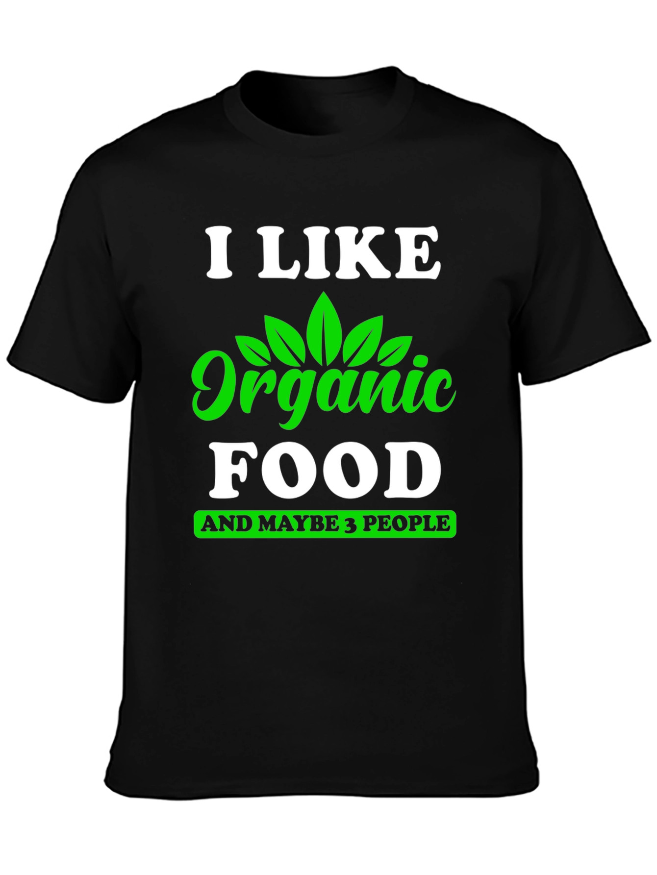 Black Organic Food Lover T-Shirt - Funny Vegan Tee view 3
