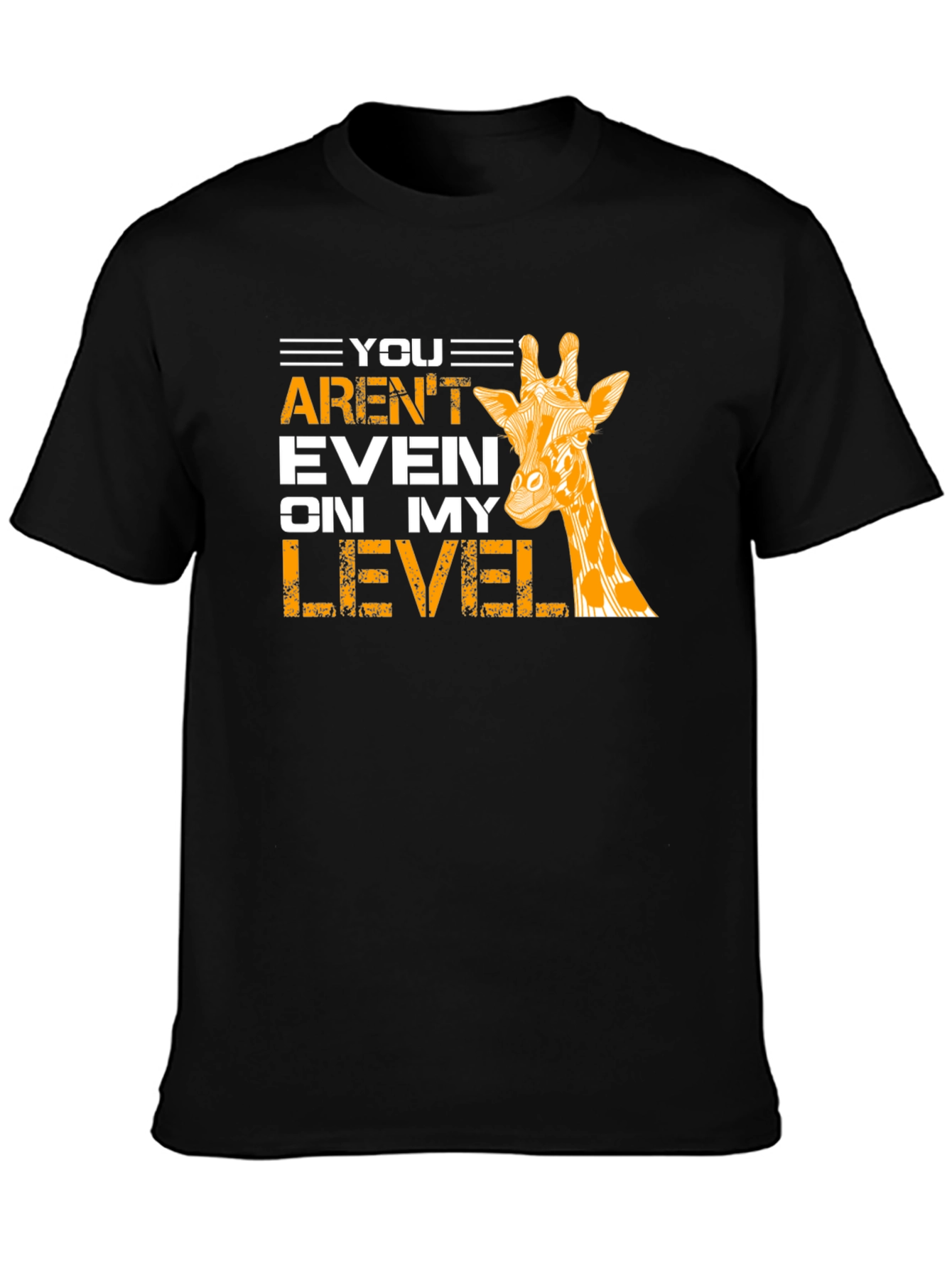 Black Giraffe Level T-Shirt - Funny Animal Tee view 3