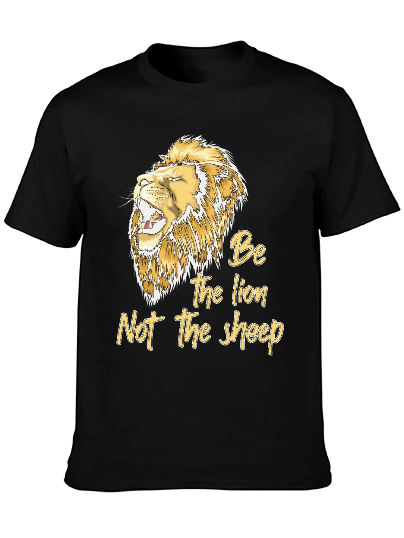 Black Be The Lion T-Shirt - Motivational Graphic Tee view 3