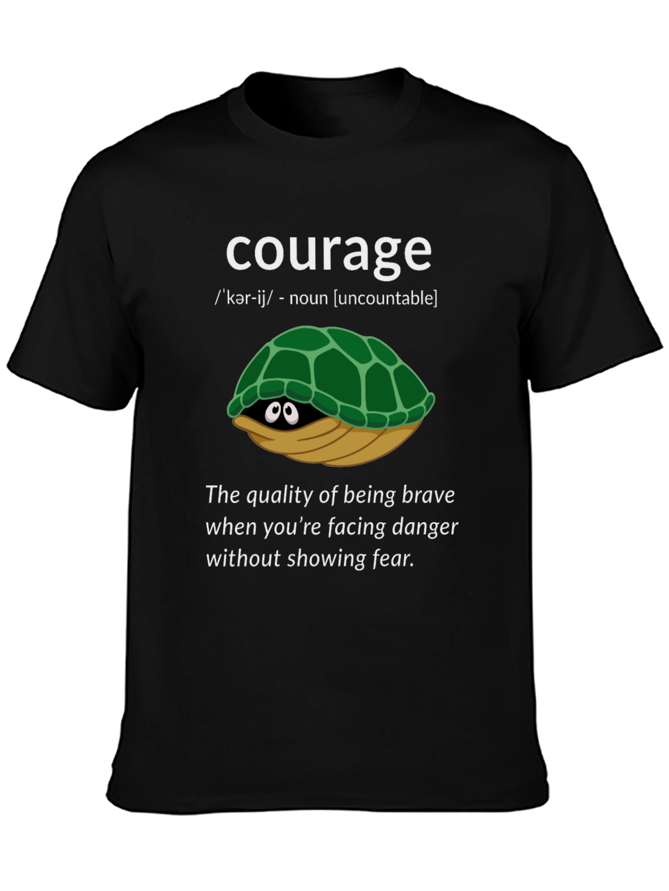 Black Courage Turtle Graphic T-Shirt - Definition Tee view 3