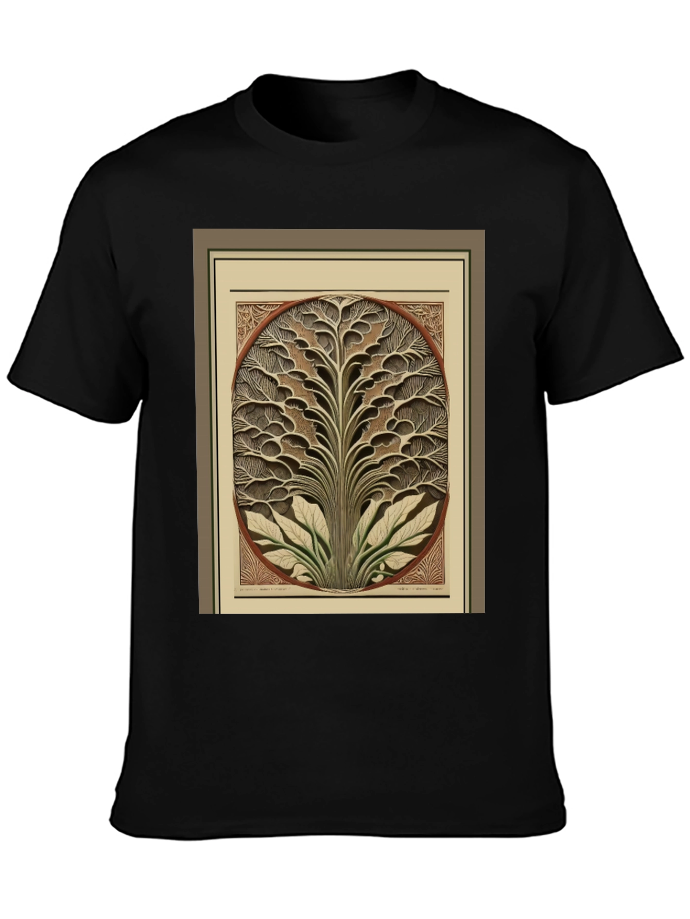 Black Arboreal Art Tee: Unique Tree Graphic T-Shirt view 3