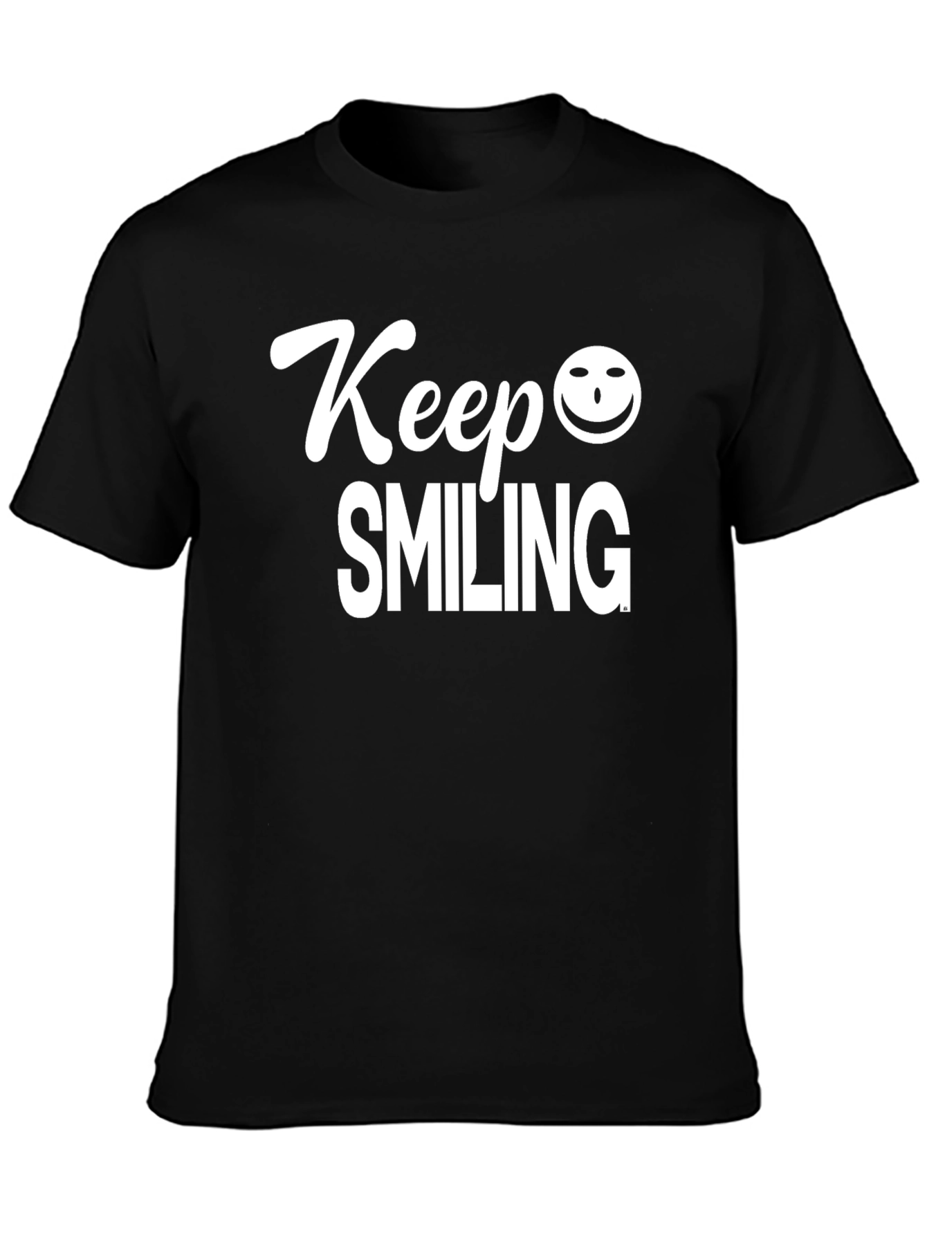 Black Keep Smiling Graphic Tee - Classic Comfort view 3