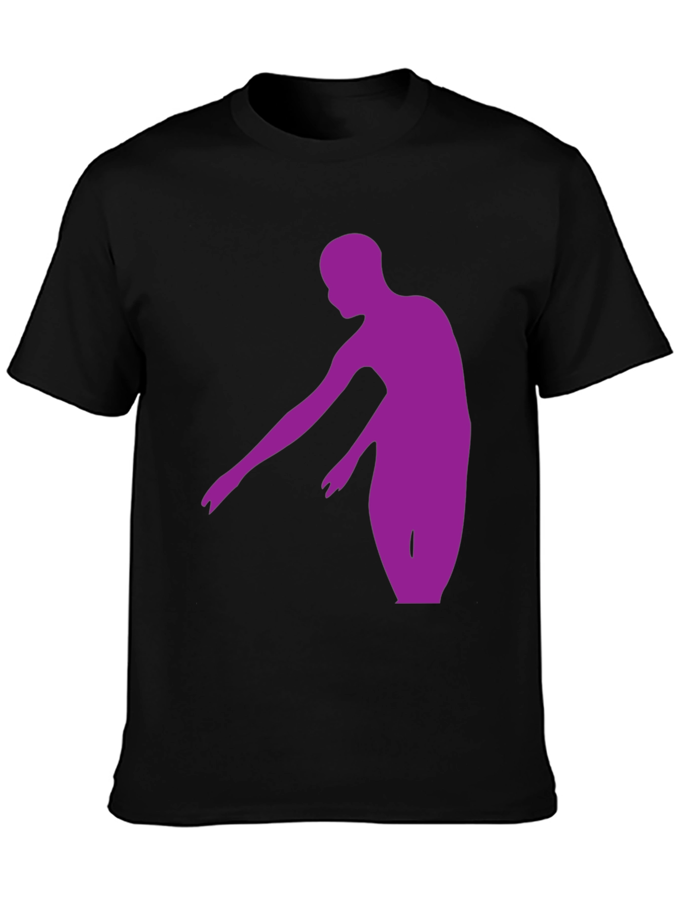 Black Purple Dancer Graphic Tee - Stylish Men's Black T-Shirt view 3