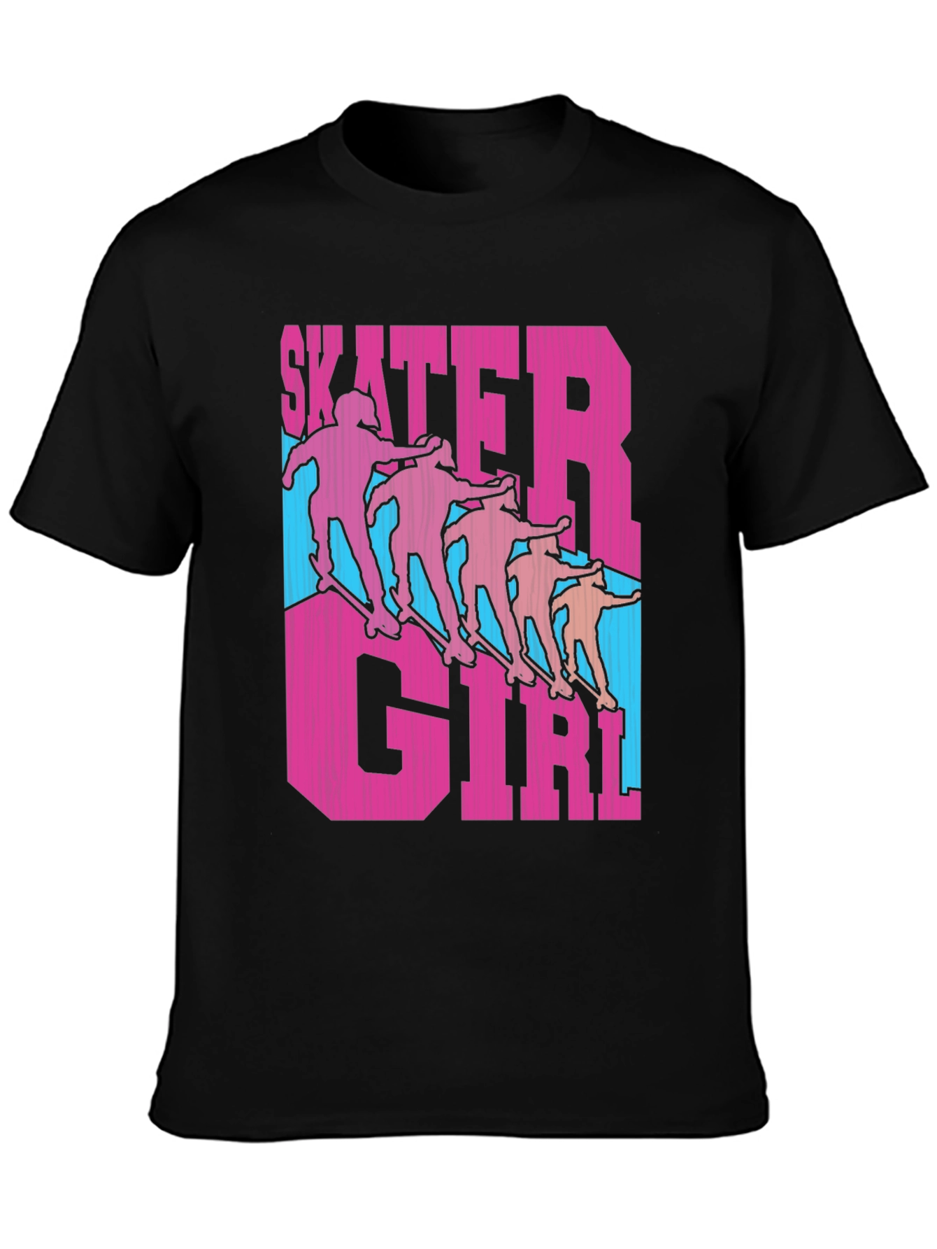 Black Skater Girl Graphic Tee - Funky Retro Style view 3