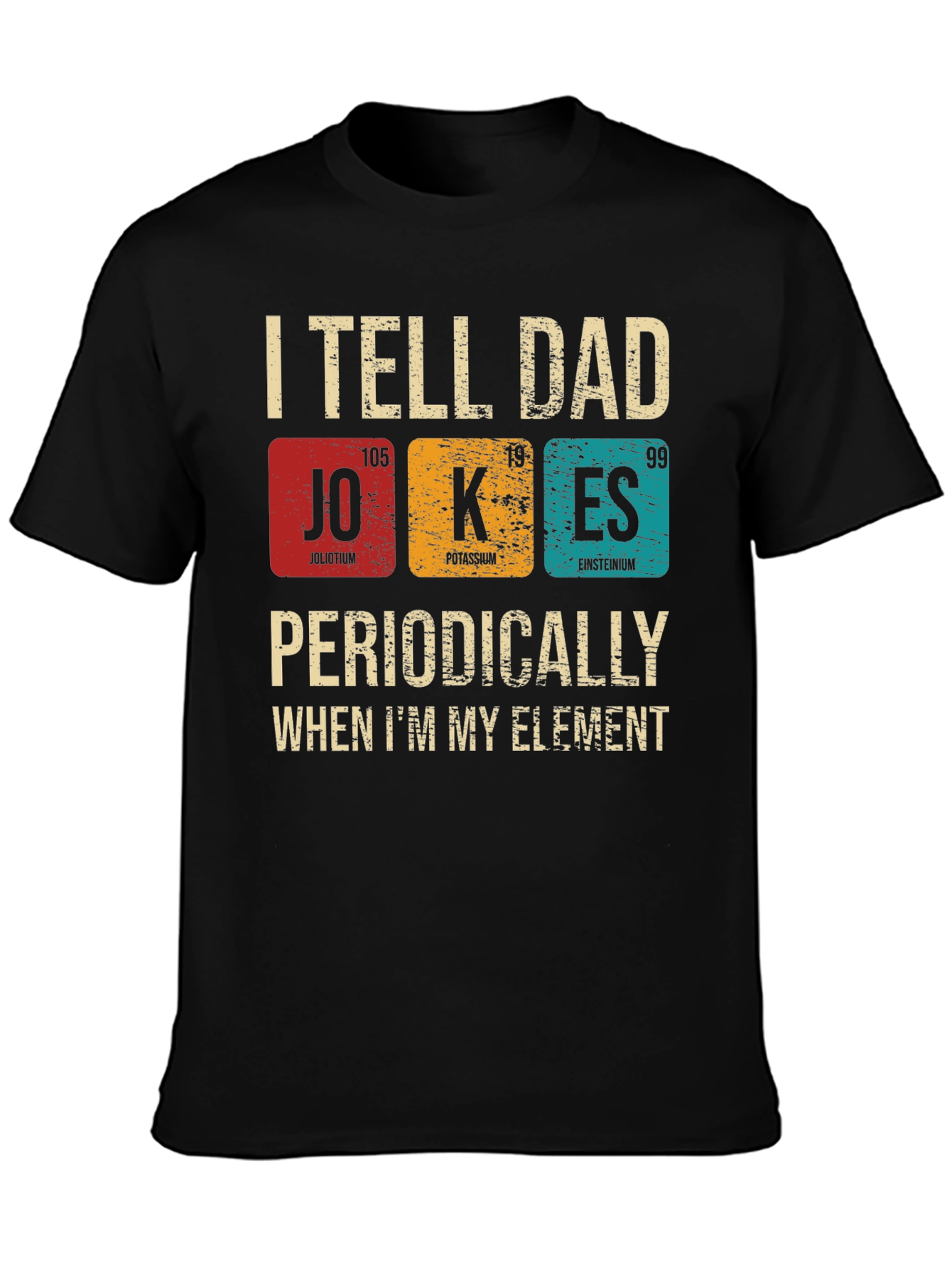 Black Periodic Table Dad Jokes T-Shirt view 3