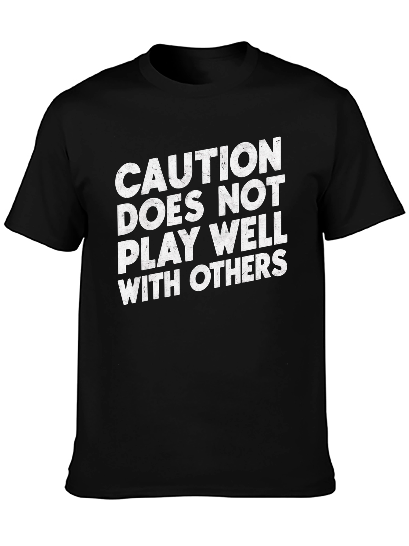 Black Caution T-Shirt - Funny Slogan Tee view 3