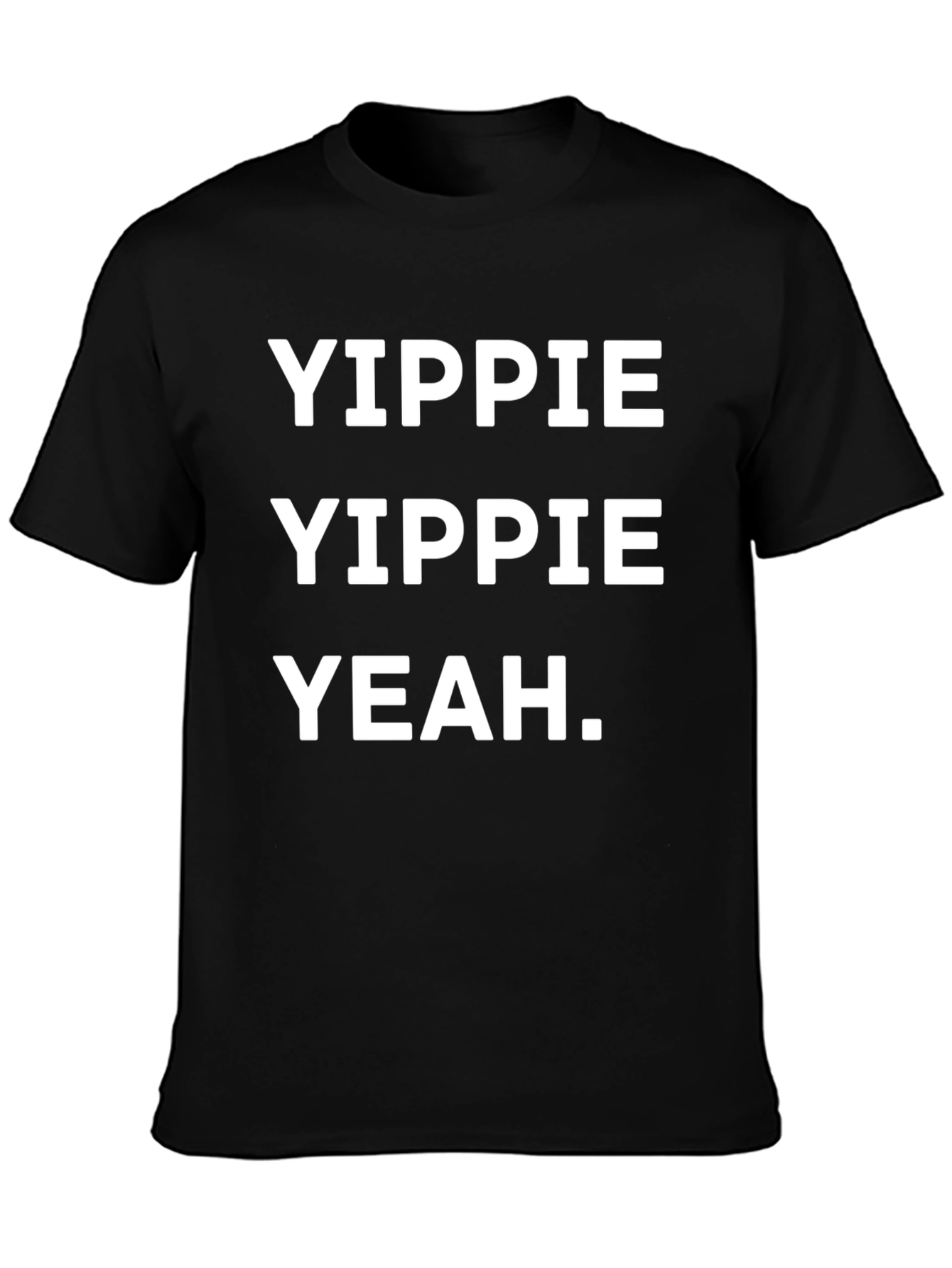Black Yippie Yeah T-Shirt - Bold Statement Tee view 3