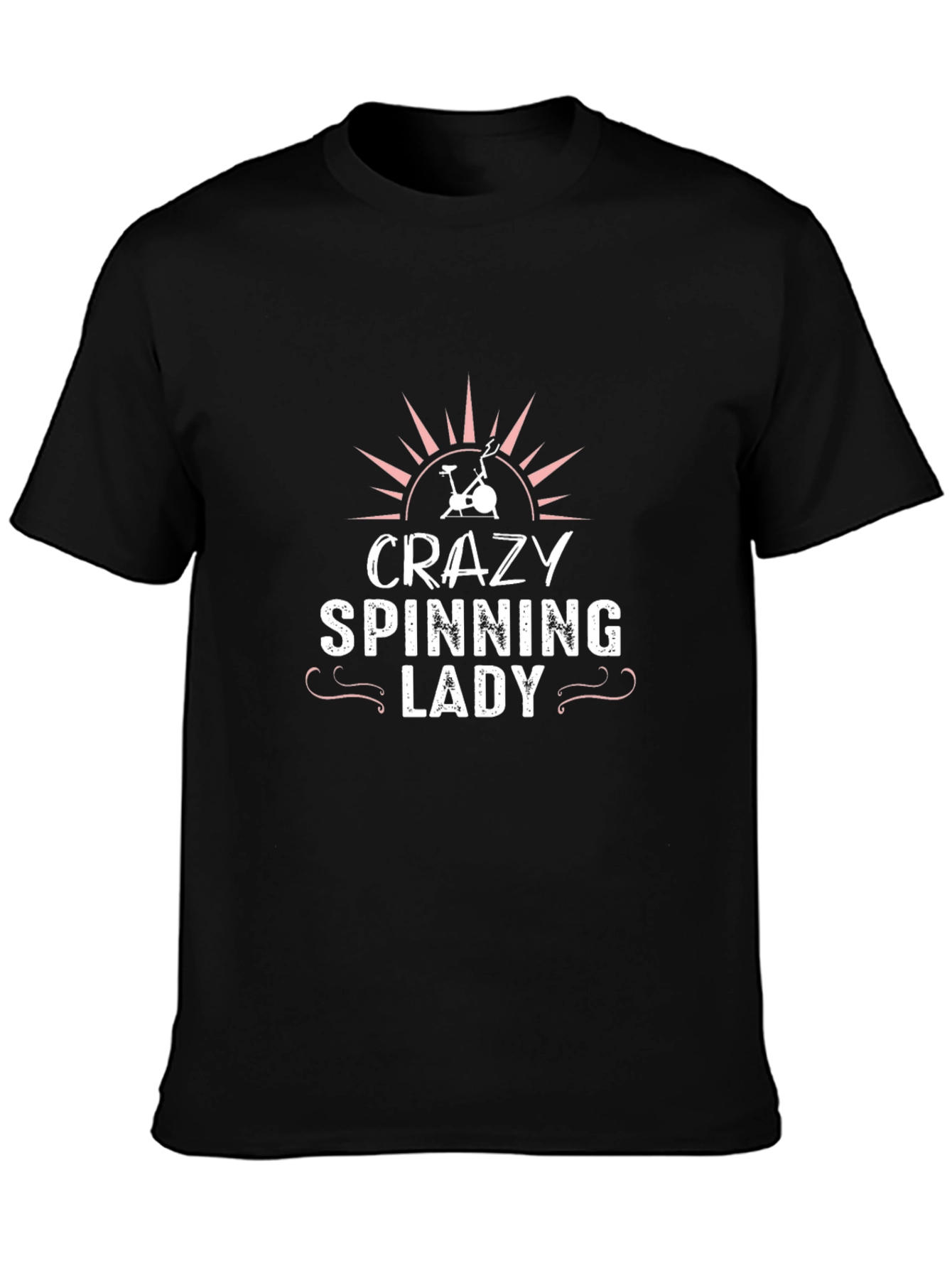 Black Crazy Spinning Lady Black T-Shirt view 3