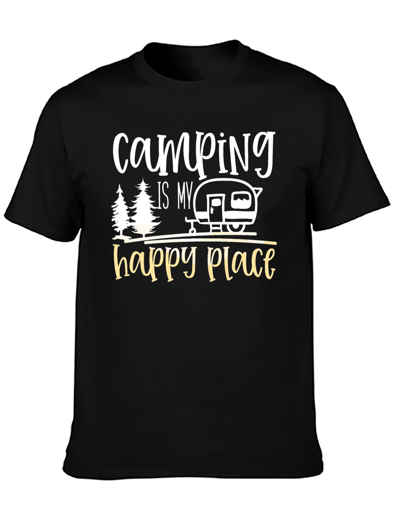 Black Camping Is My Happy Place Graphic Tee view 3