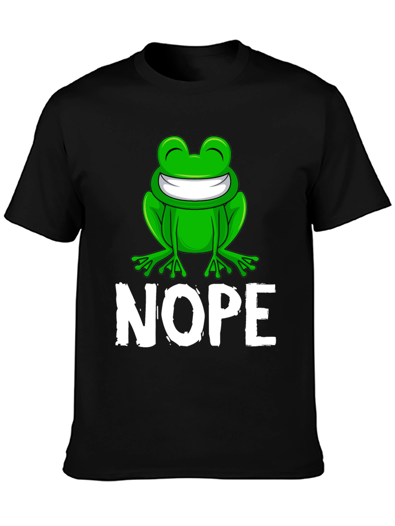 Black Nope Frog Graphic Tee - Funny Sarcastic T-Shirt view 3