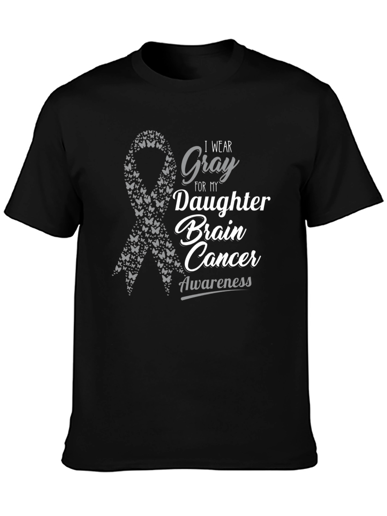 Gray Brain Cancer Awareness T-Shirt - 3