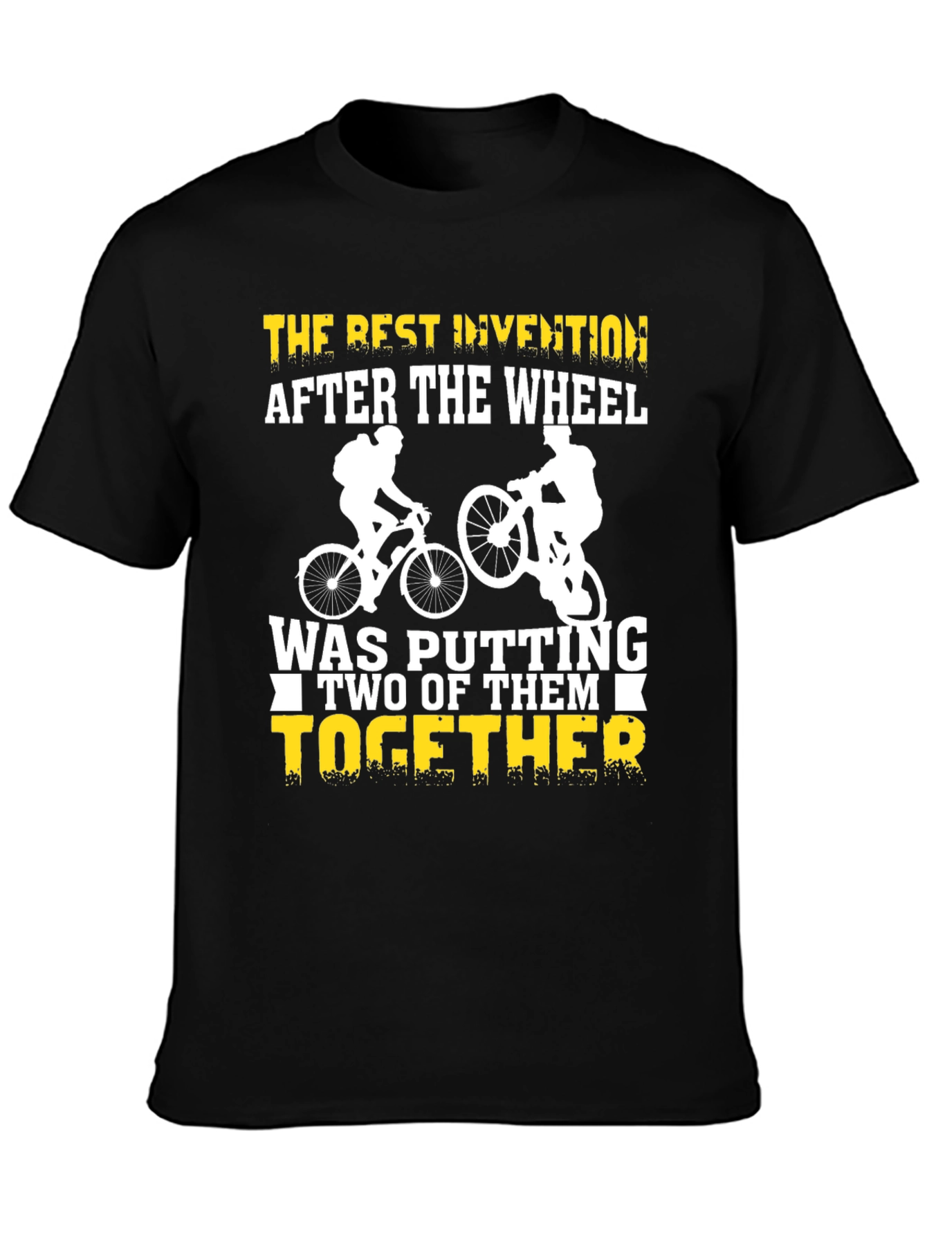 Black Funny Bicycle T-Shirt - Best Invention After The Wheel view 3